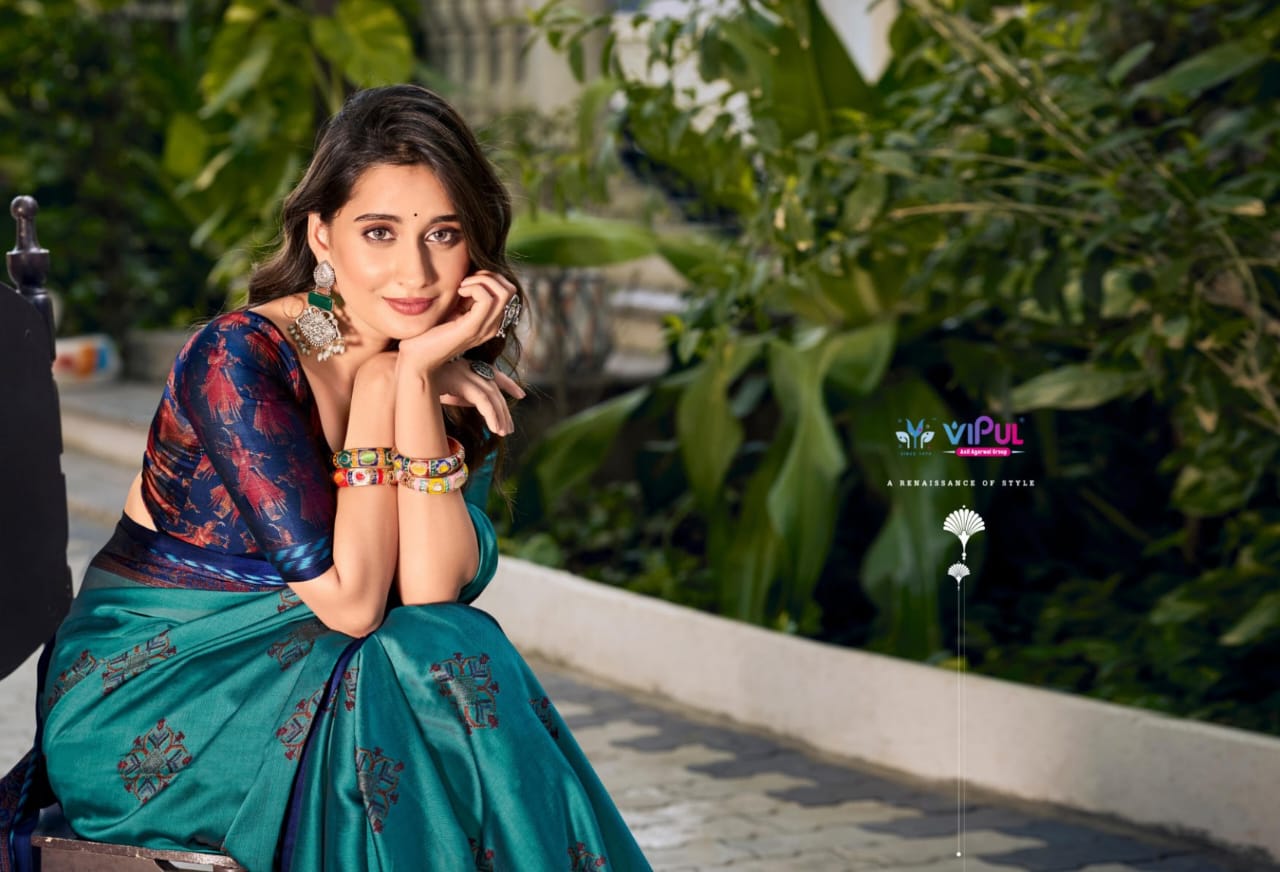 Vipul Chiffon Sarees With Vibrant Color Sarees With Lihghtweight Chiffon Fabric