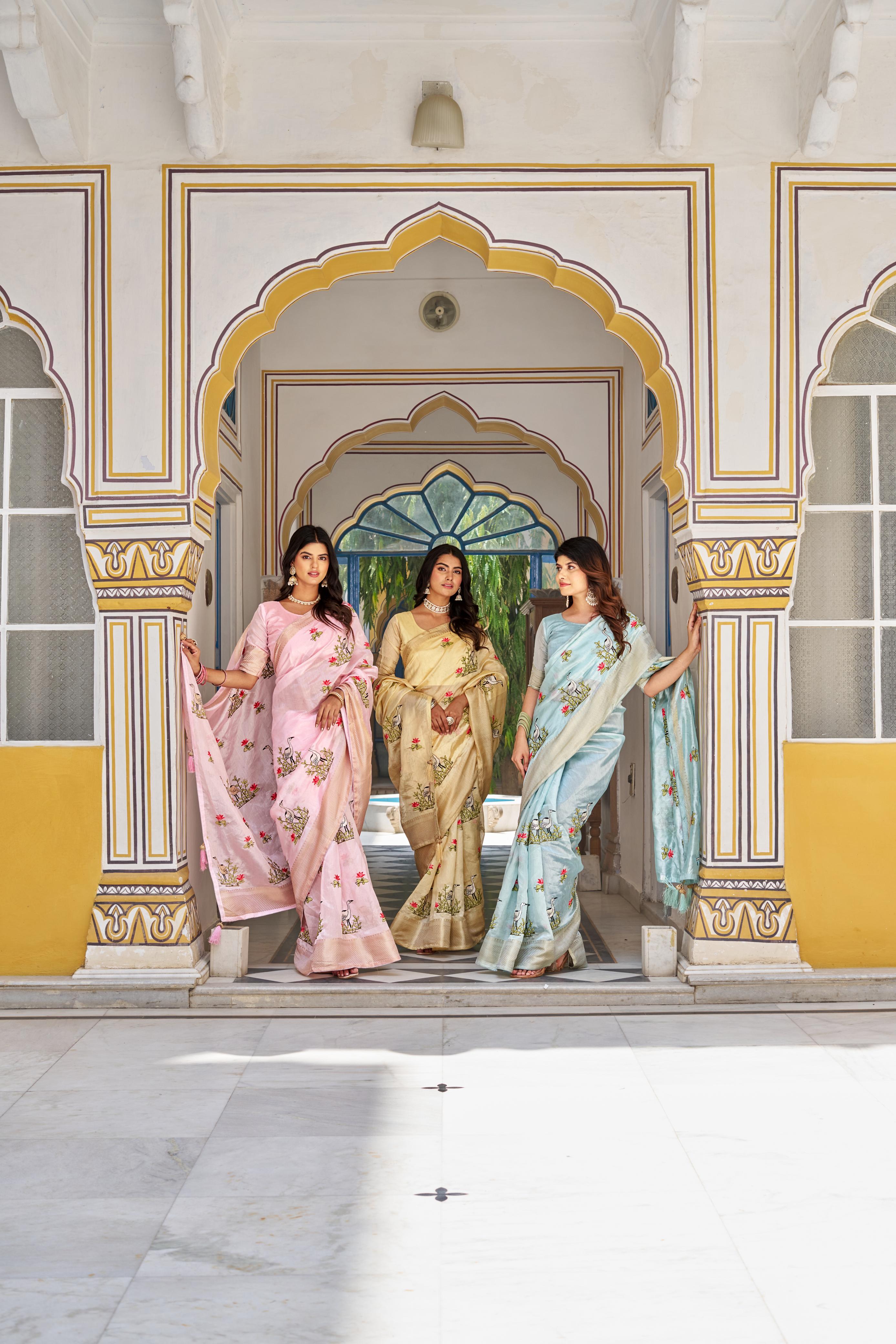 Siya Creation Saree Are Crafted With High Quality Of Kota Crystal And Thread Work