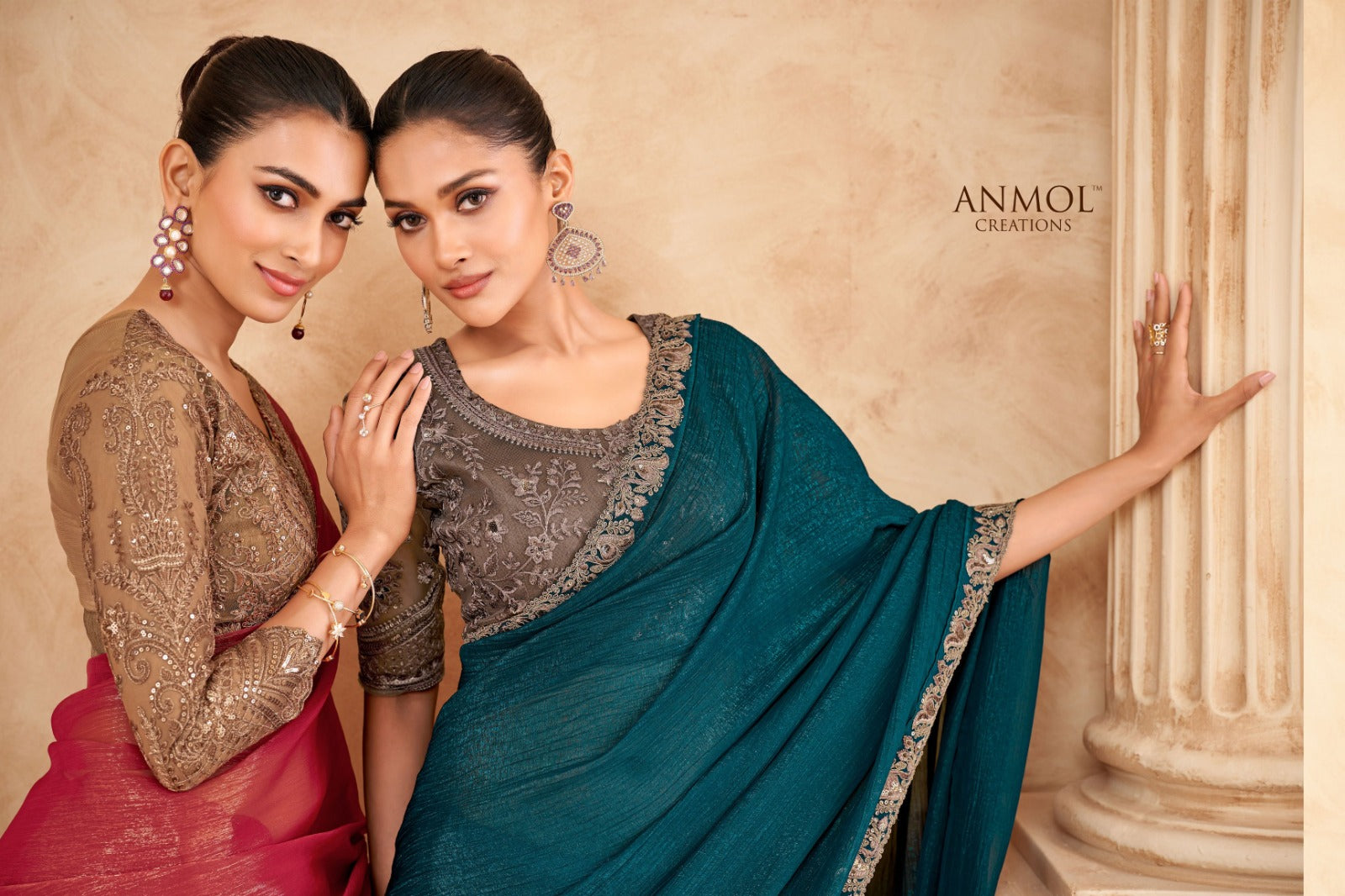 Anmol Multiple Fabric Sarees Showcase Versatile Blend Of Fabric And Textures