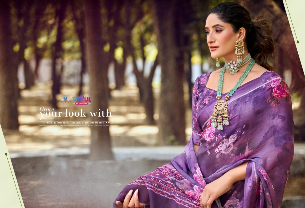 Vipul Dal Mos Crafted Sarees With Vibrant Color Of Sarees