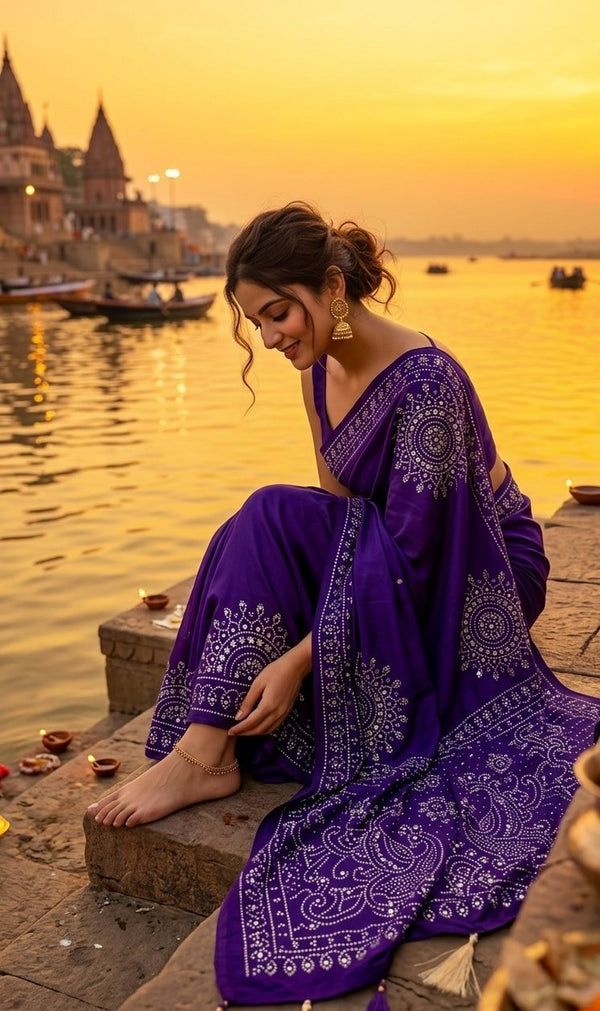 Ajrakh Saree