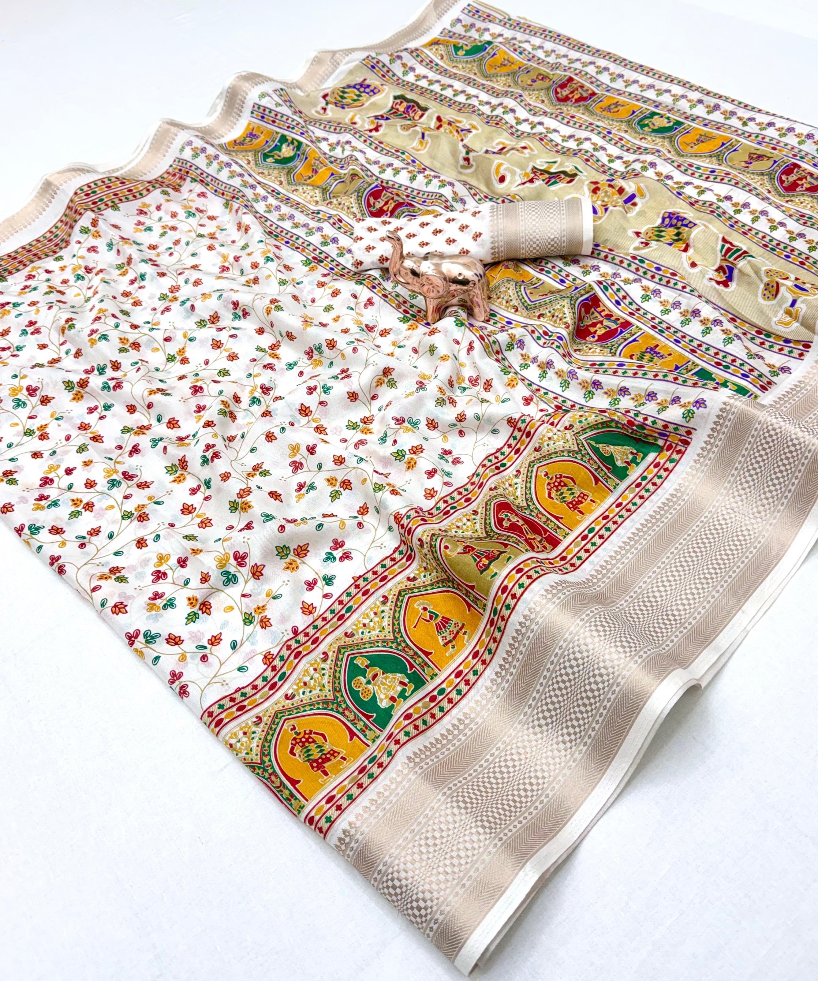 Kashmiri print Saree Secondary image
