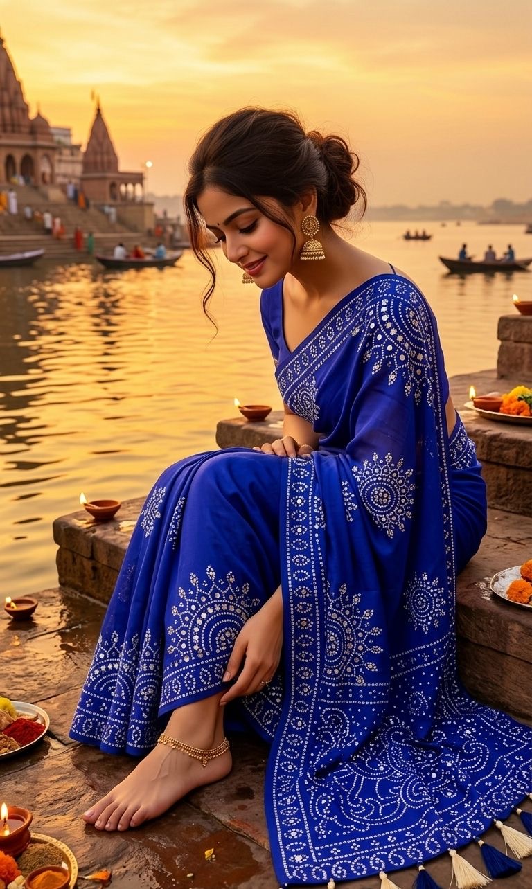Ajrakh Saree