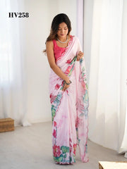FASHION BERRY Sarees Feature Heavy Chinnon Fabric Prized For Its Soft Texture And Elegant Drape