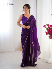 Fashion Berry Smooth Fandy Fabric Sarees With Vibrant Color