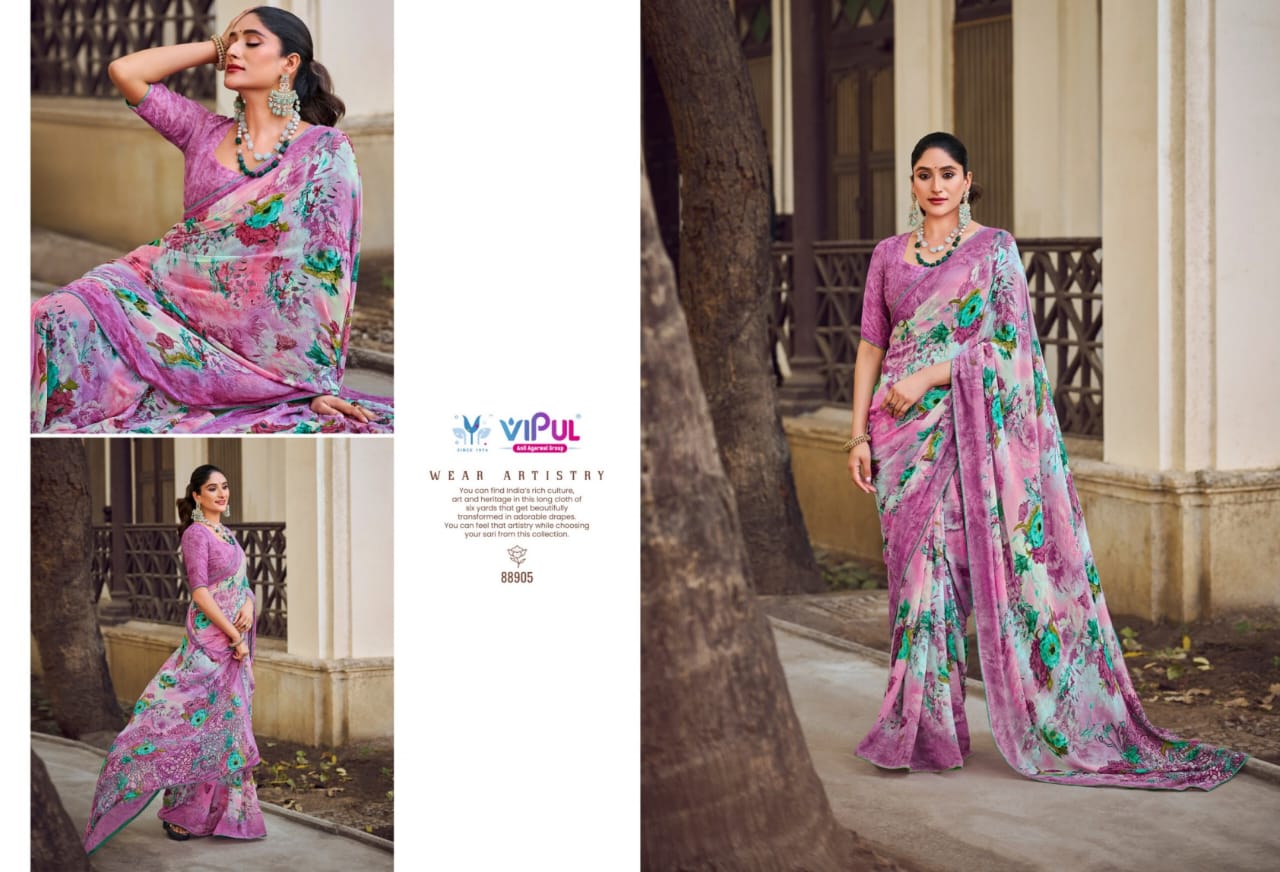 Vipul Collection - Vibrant Floral Printed Sarees for Every Occasion