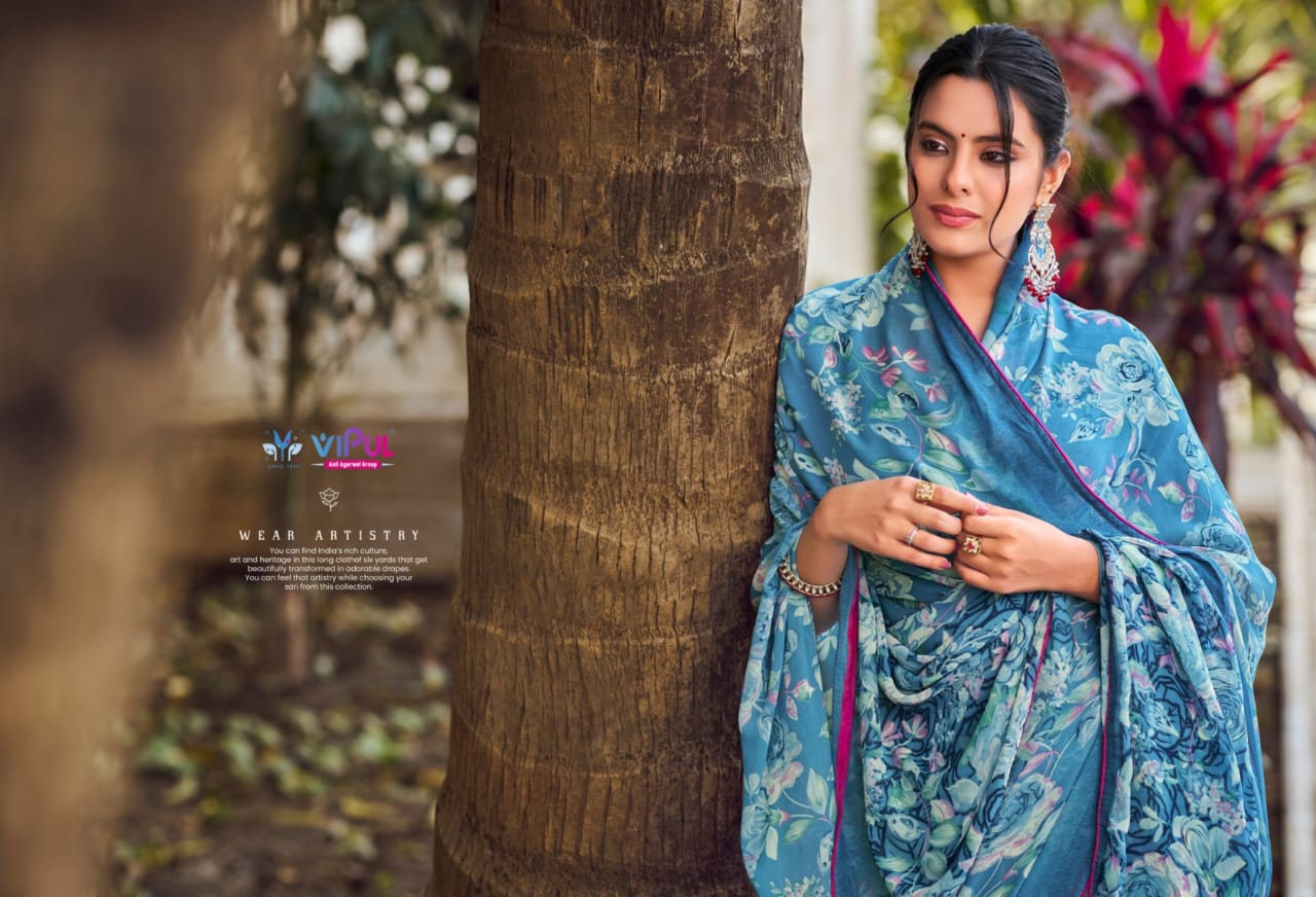 Vipul Collection - Vibrant Floral Printed Sarees for Every Occasion