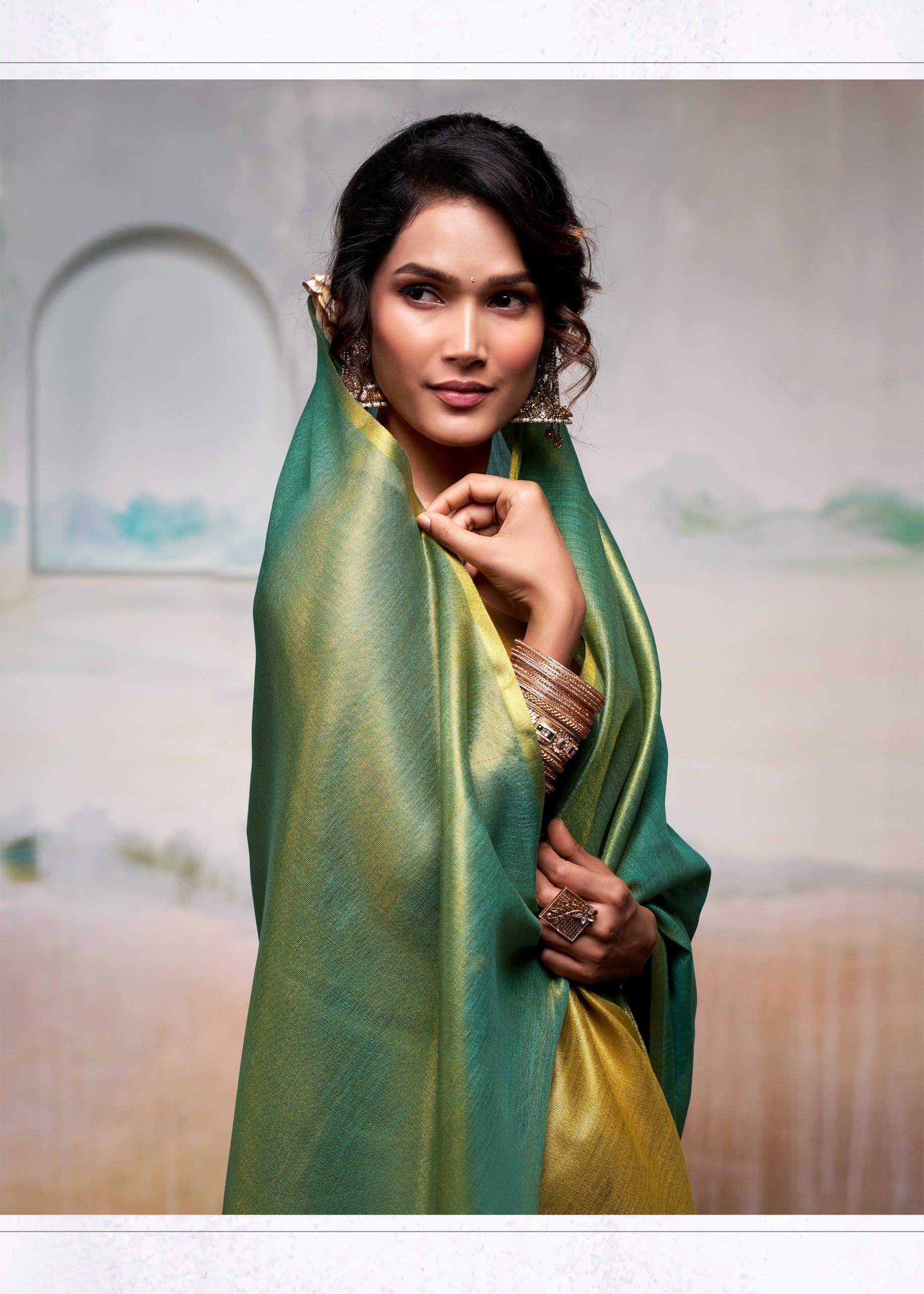 RajPath Fabrics - PURE Handloom TISSUE Sarees in Elegant Shades