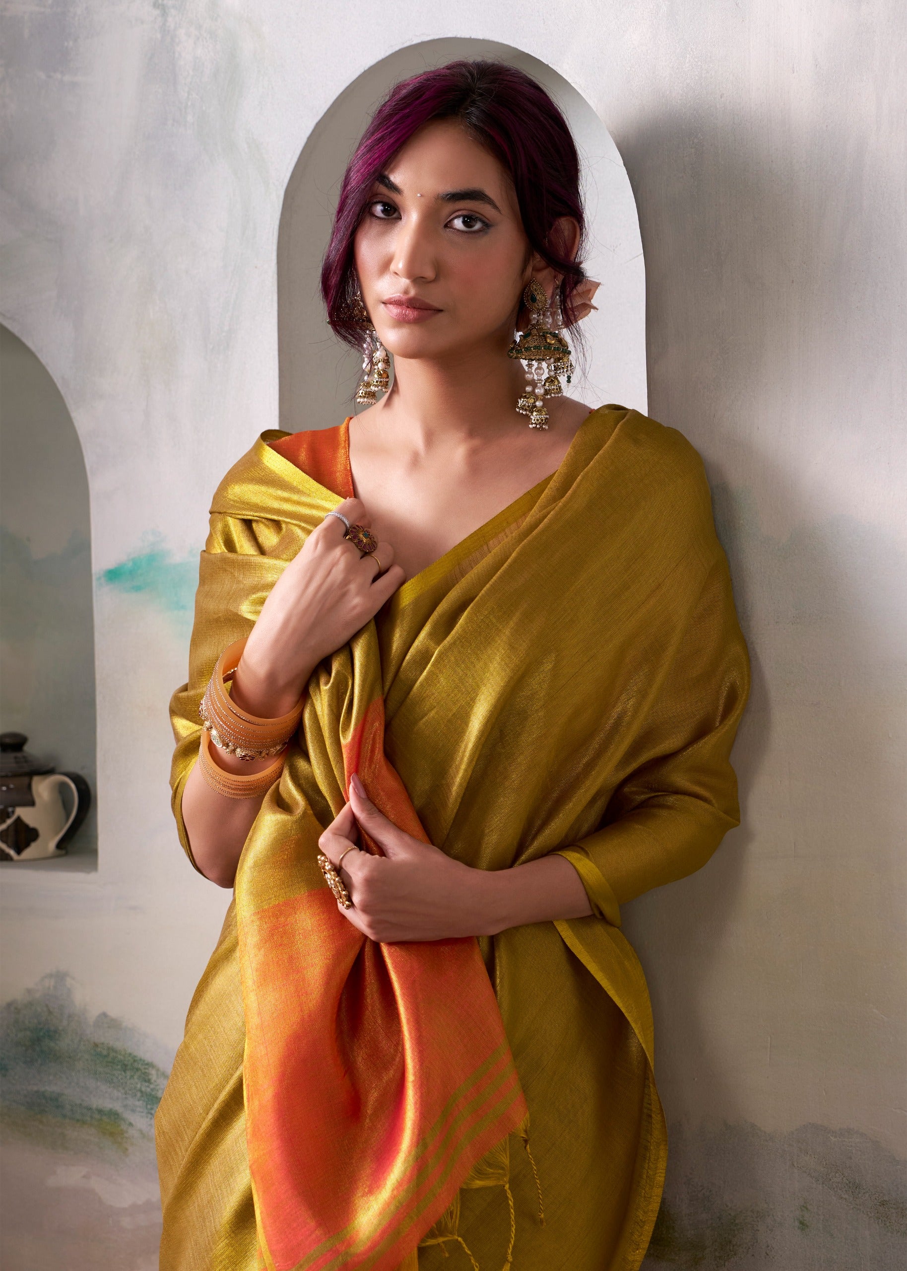 RajPath Fabrics - PURE Handloom TISSUE Sarees in Elegant Shades