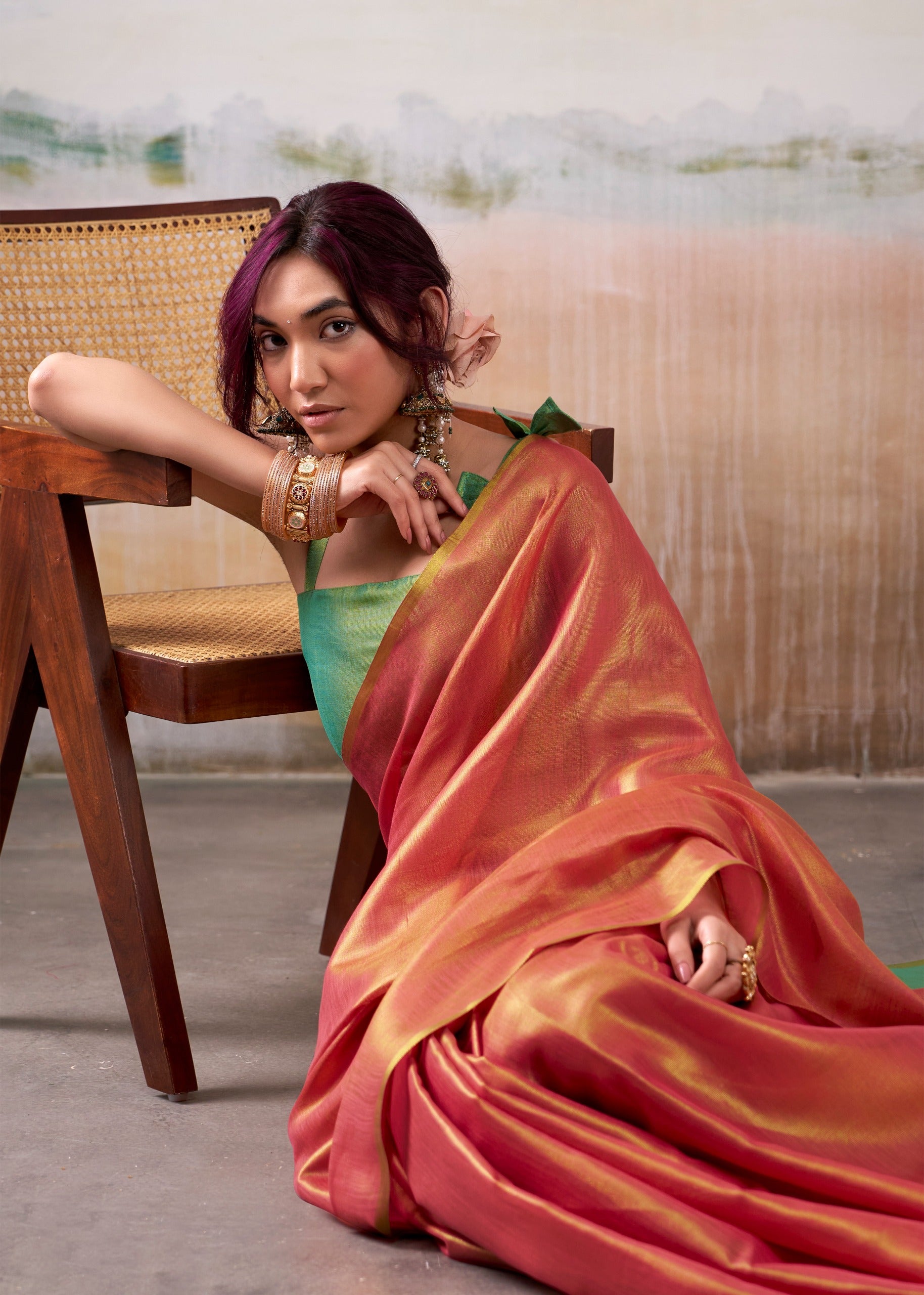 RajPath Fabrics - PURE Handloom TISSUE Sarees in Elegant Shades