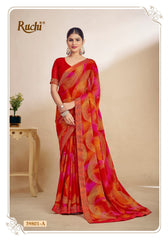 RUCHI SAREES - Vibrant Chiffon Sarees in Multiple Colors with Elegant Patterns
