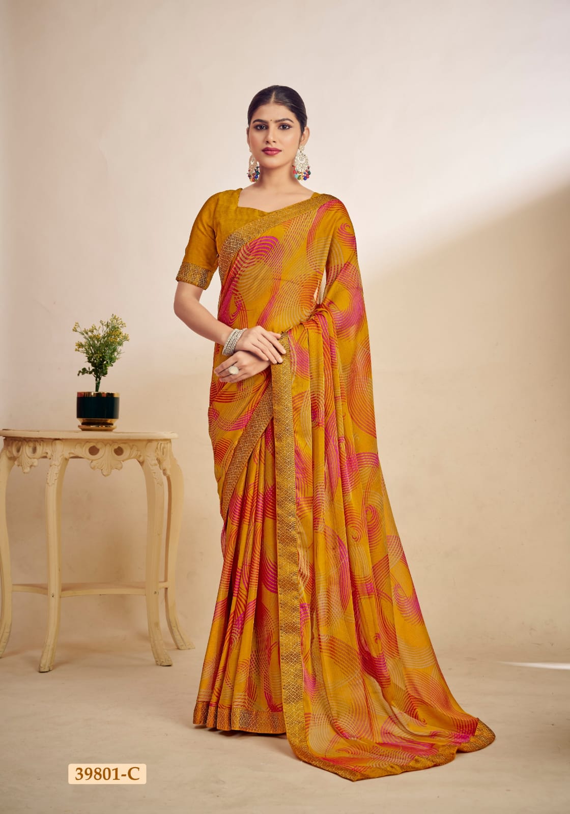 RUCHI SAREES - Vibrant Chiffon Sarees in Multiple Colors with Elegant Patterns