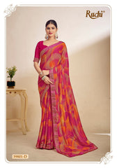 RUCHI SAREES - Vibrant Chiffon Sarees in Multiple Colors with Elegant Patterns