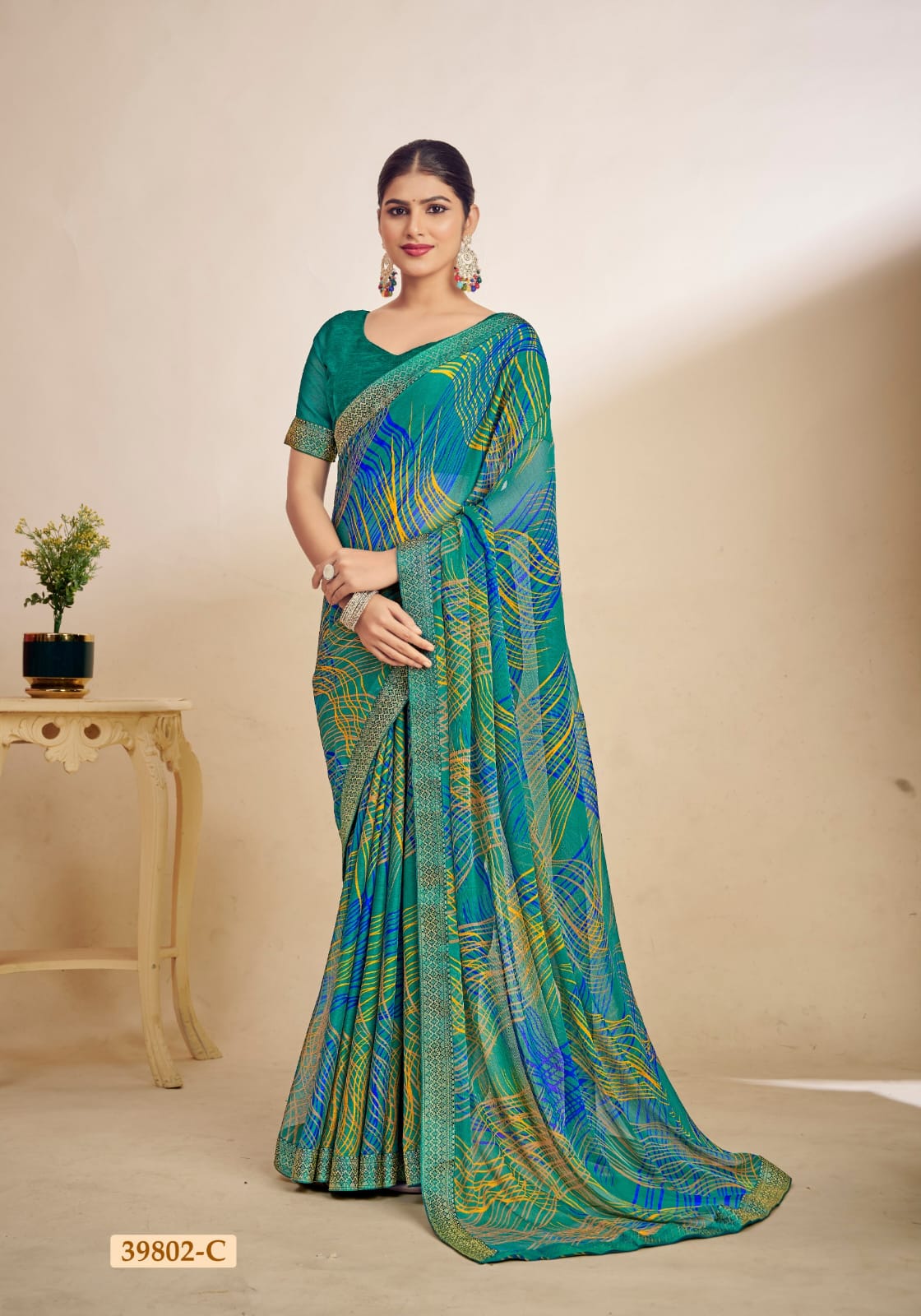 RUCHI SAREES - Vibrant Chiffon Sarees in Multiple Colors with Elegant Patterns
