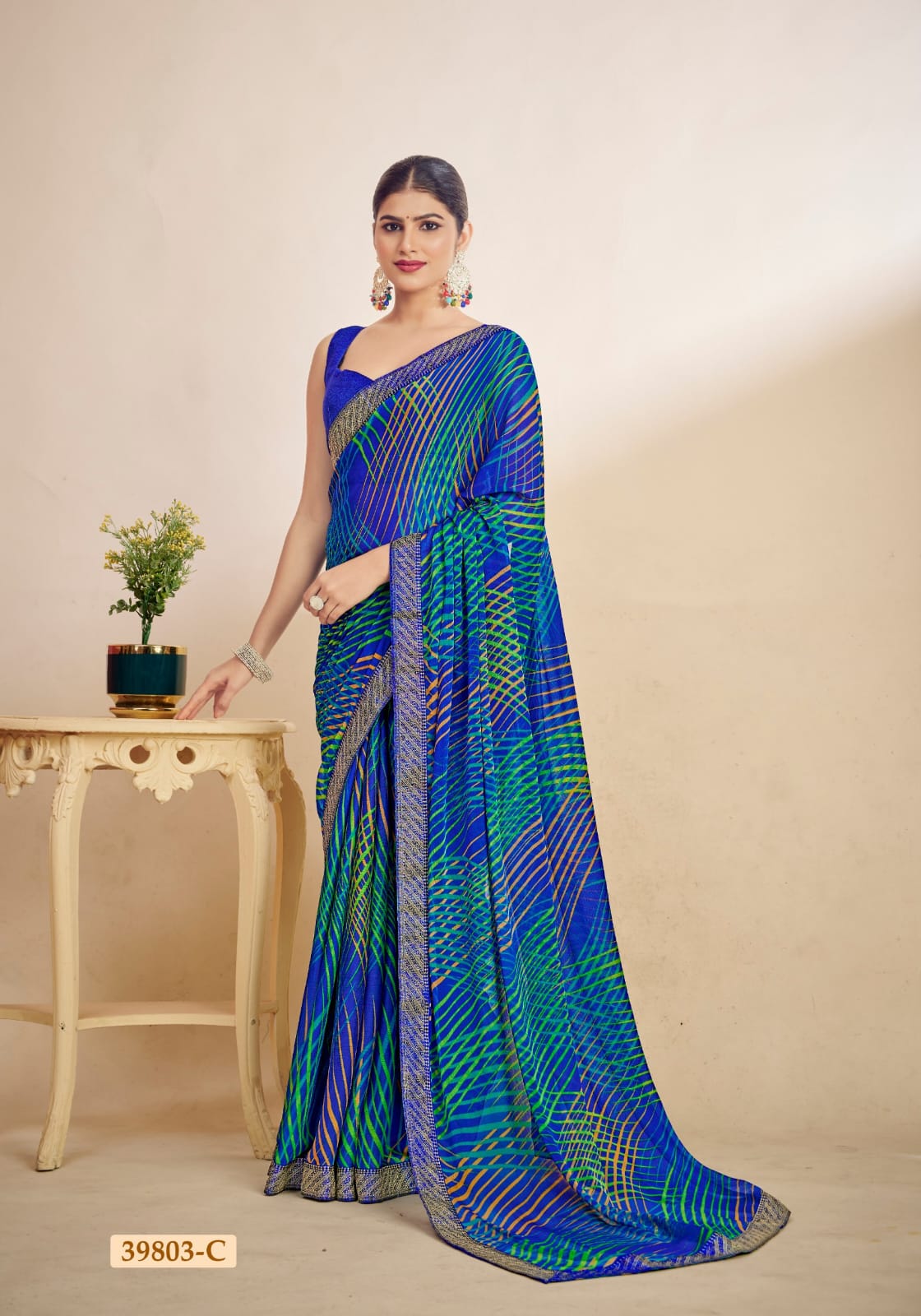 RUCHI SAREES - Vibrant Chiffon Sarees in Multiple Colors with Elegant Patterns