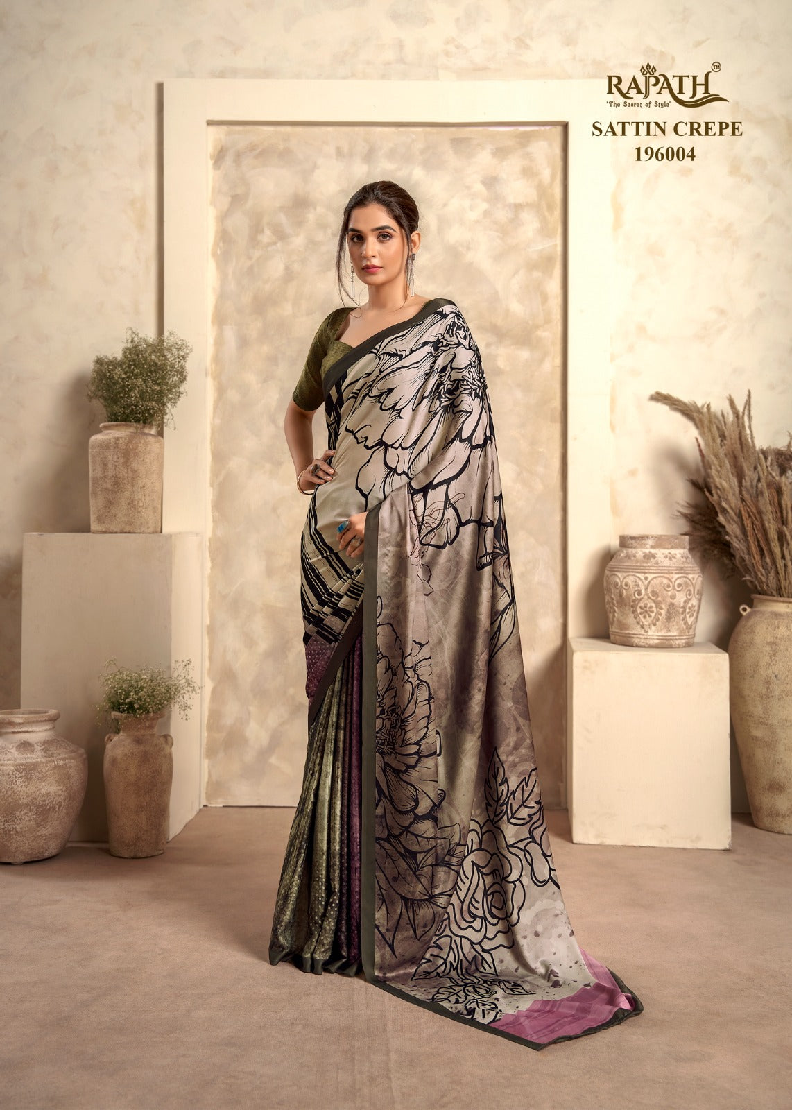 RajPath Fabrics: Elegant Printed Saree Collection