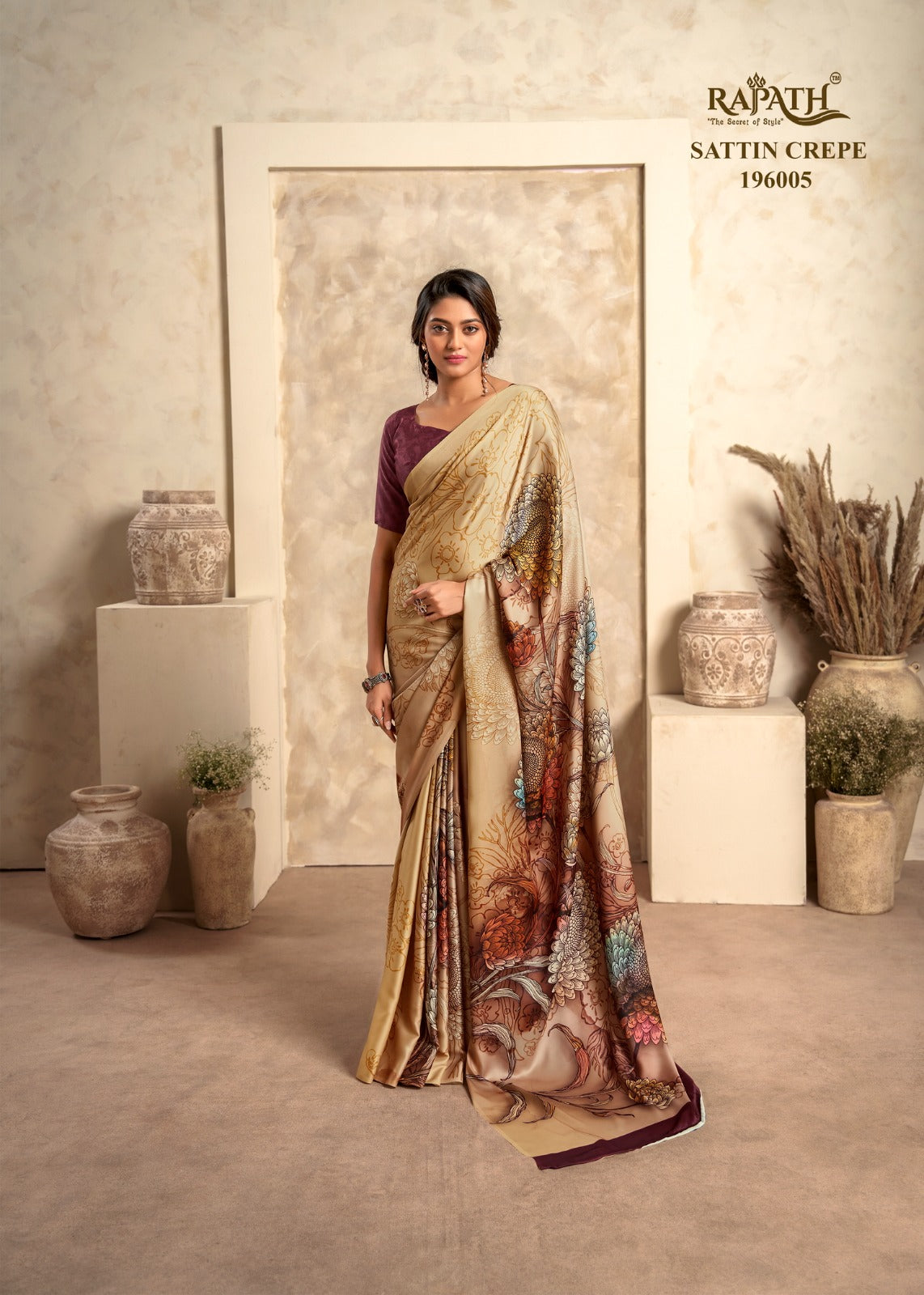 RajPath Fabrics: Elegant Printed Saree Collection