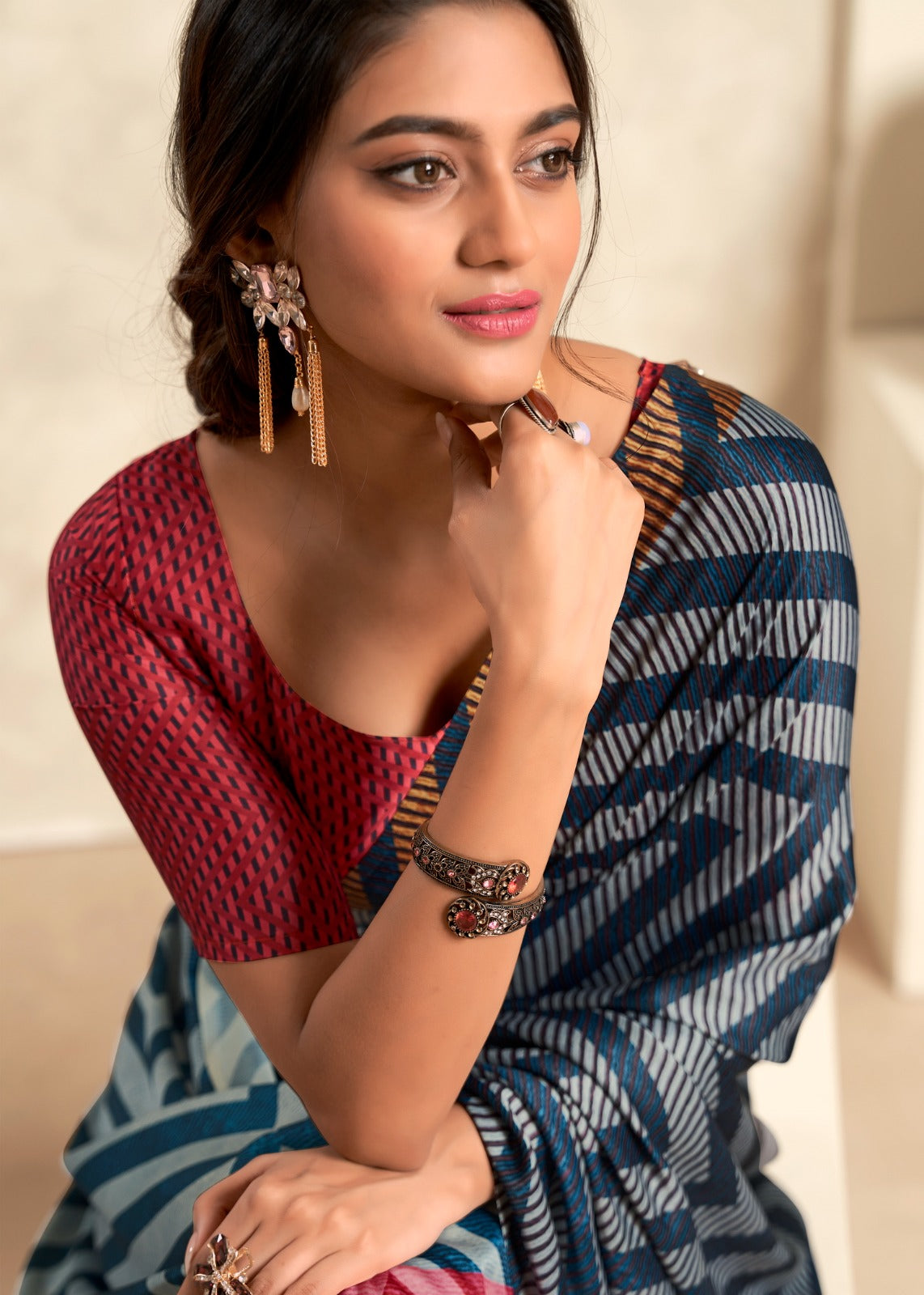RajPath Fabrics: Elegant Printed Saree Collection