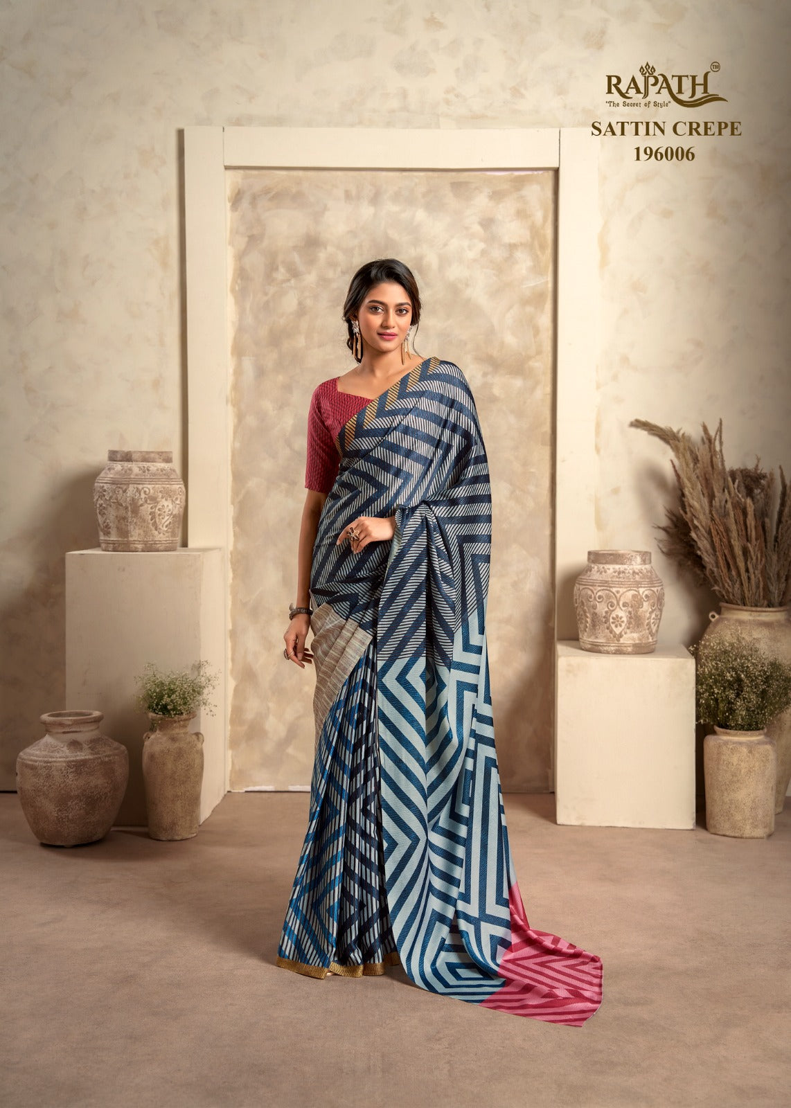RajPath Fabrics: Elegant Printed Saree Collection