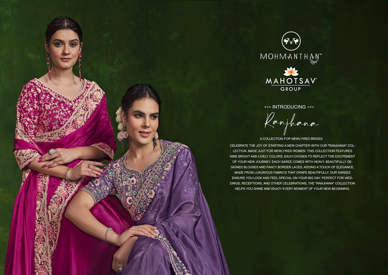 MAHOTSAV: Elegant Embroidered Saree Collection in Crepe and Satin