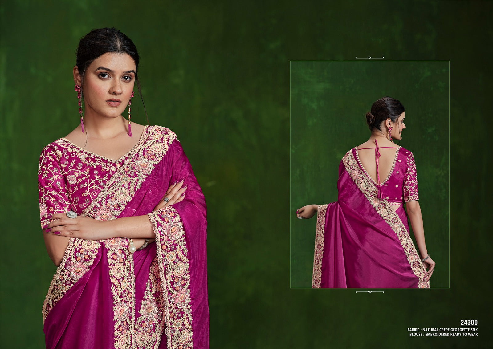 MAHOTSAV: Elegant Embroidered Saree Collection in Crepe and Satin