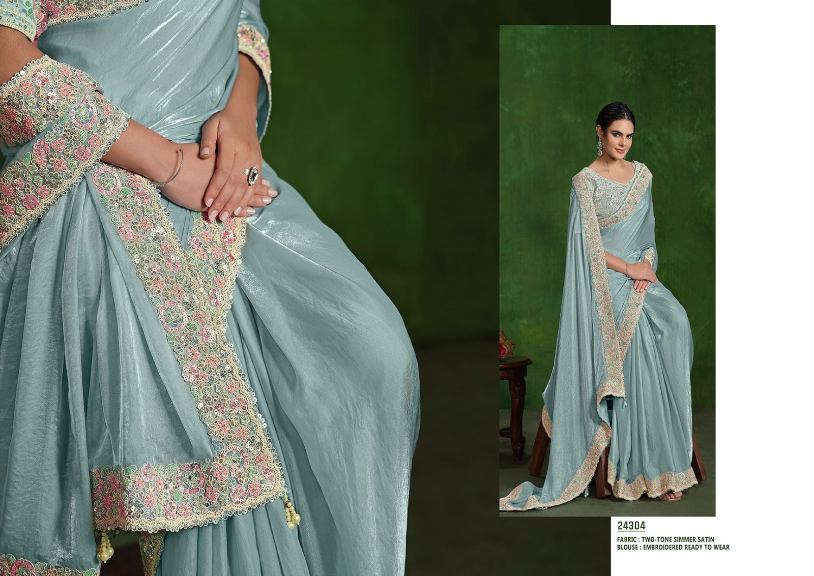 MAHOTSAV: Elegant Embroidered Saree Collection in Crepe and Satin