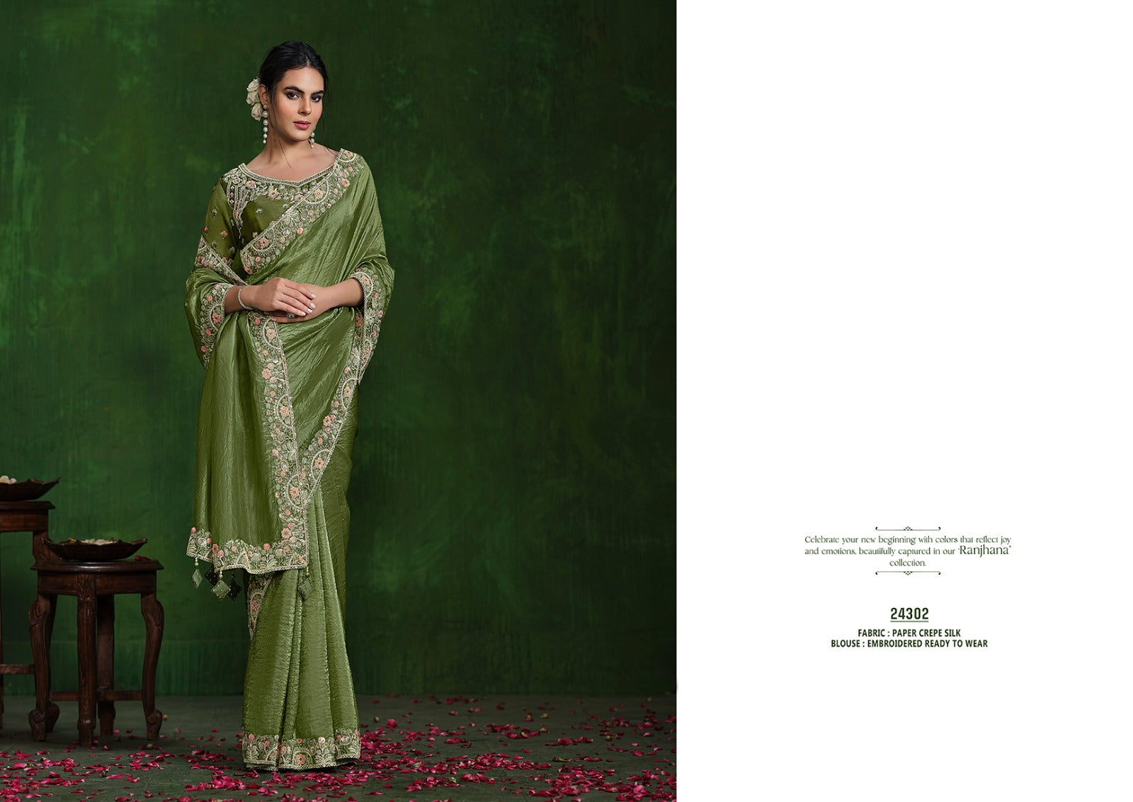 MAHOTSAV: Elegant Embroidered Saree Collection in Crepe and Satin