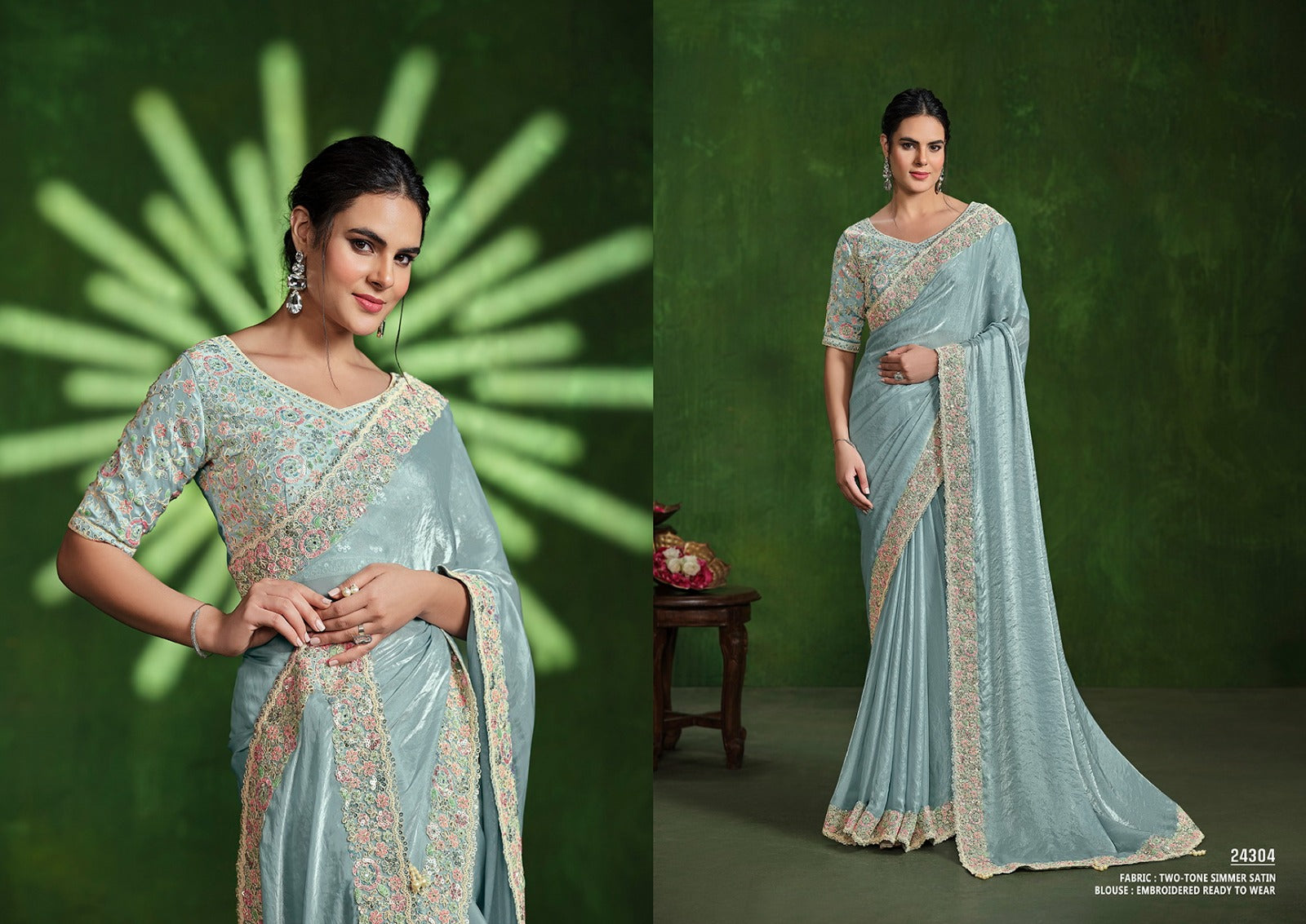 MAHOTSAV: Elegant Embroidered Saree Collection in Crepe and Satin