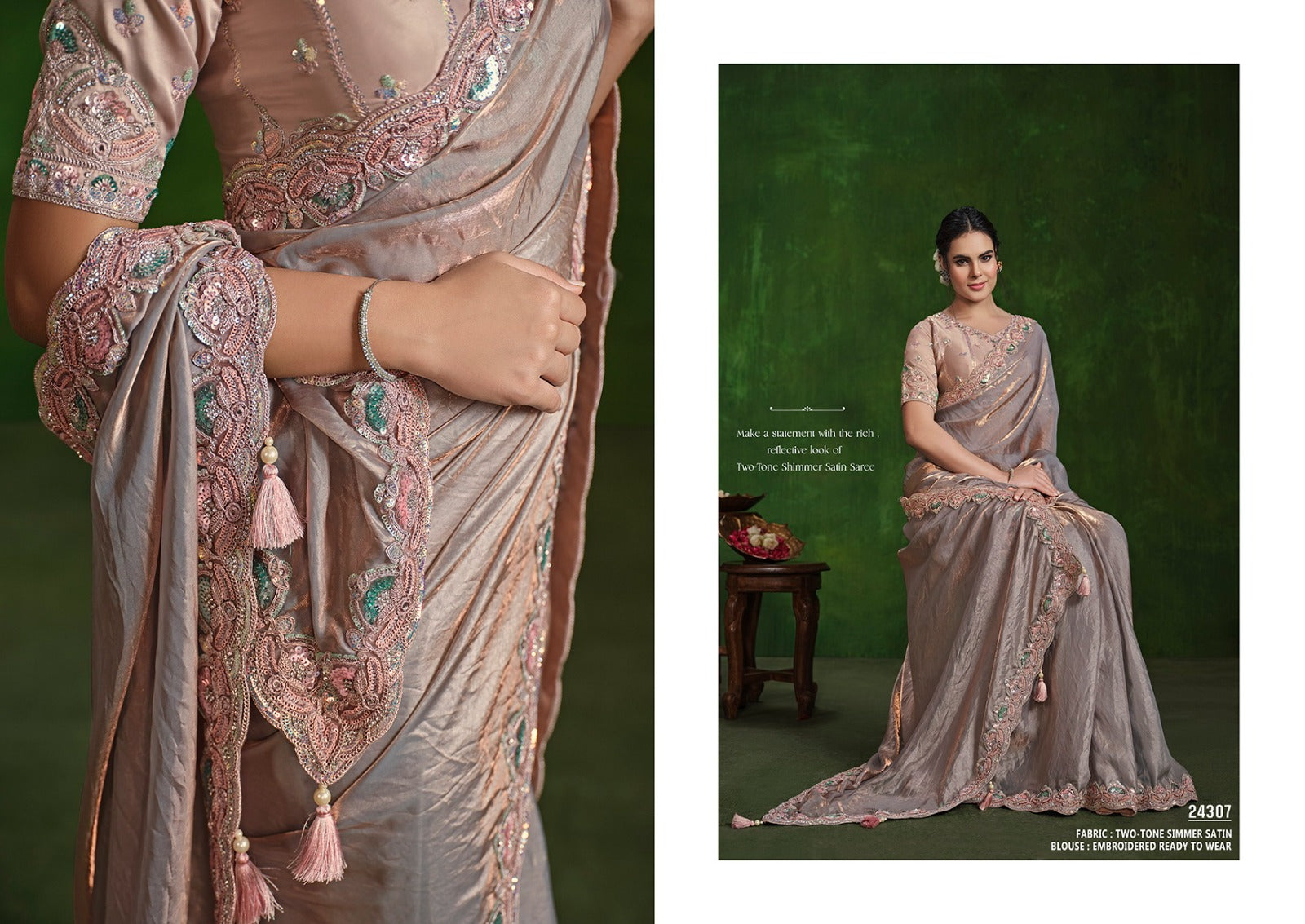 MAHOTSAV: Elegant Embroidered Saree Collection in Crepe and Satin