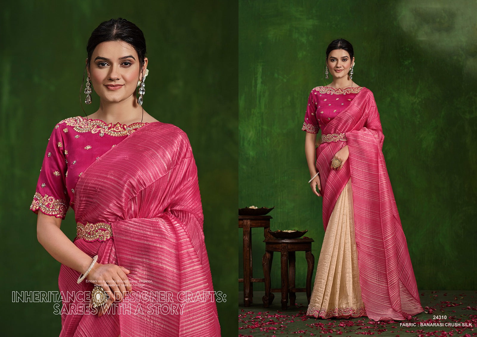 MAHOTSAV: Elegant Embroidered Saree Collection in Crepe and Satin