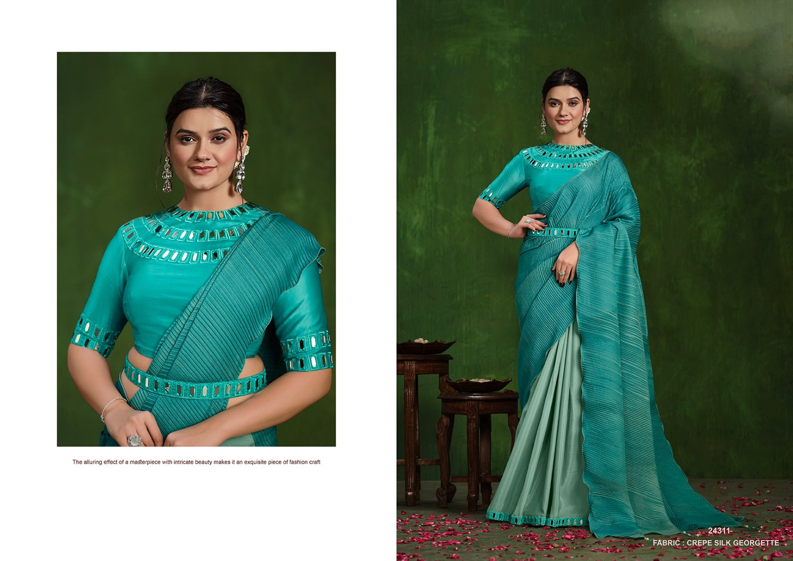 MAHOTSAV: Elegant Embroidered Saree Collection in Crepe and Satin