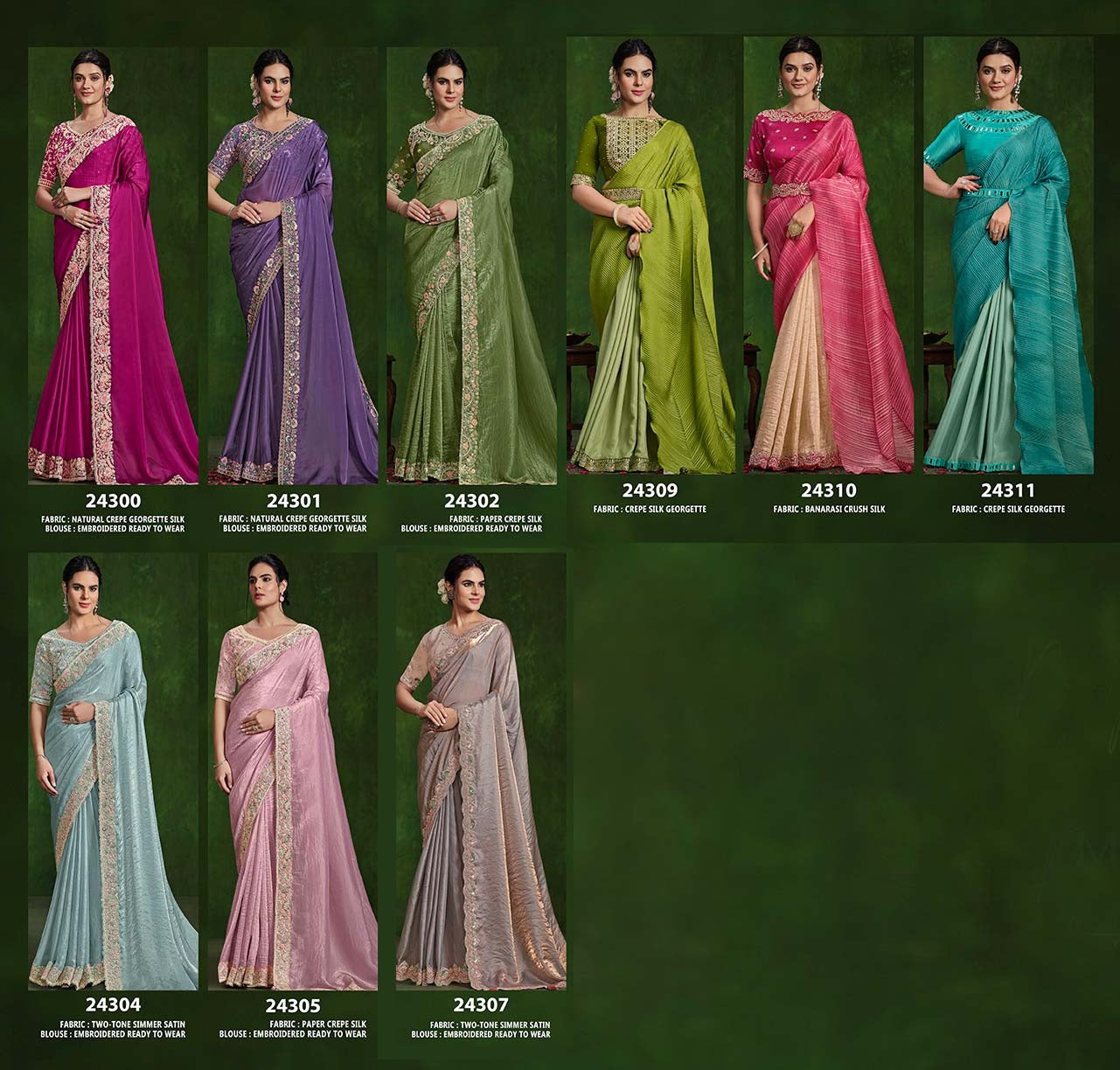 MAHOTSAV: Elegant Embroidered Saree Collection in Crepe and Satin