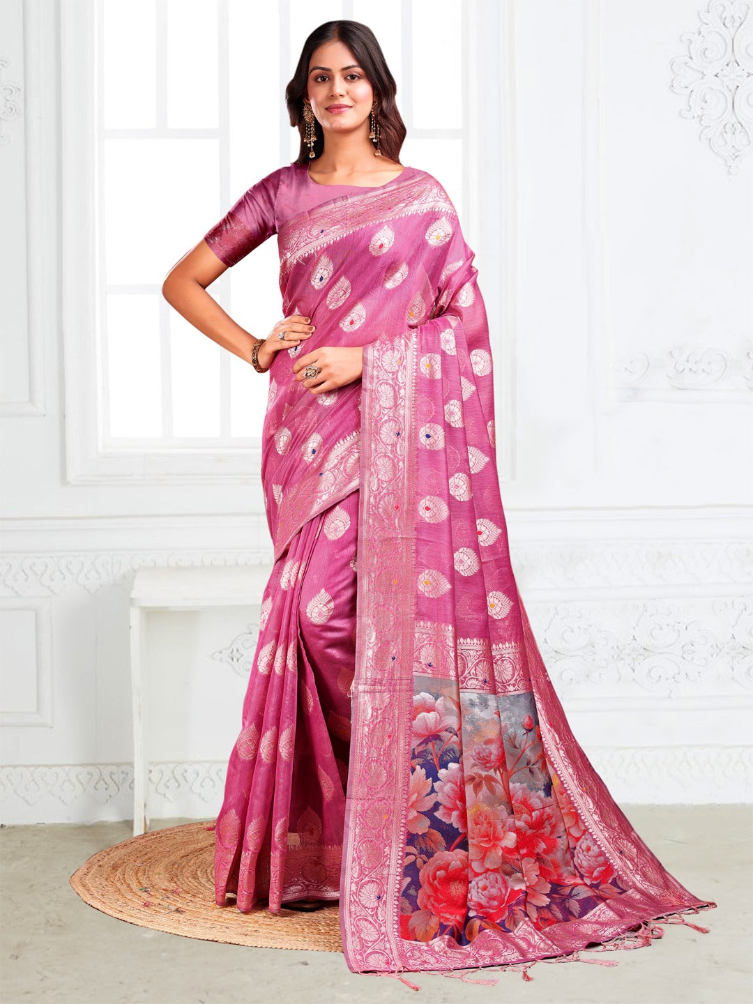 ASTITA: Elegant Floral Printed Silk Saree Collection