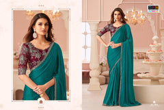 The Fashion Hub High Quality Embroidered Saree With Vibrant Color