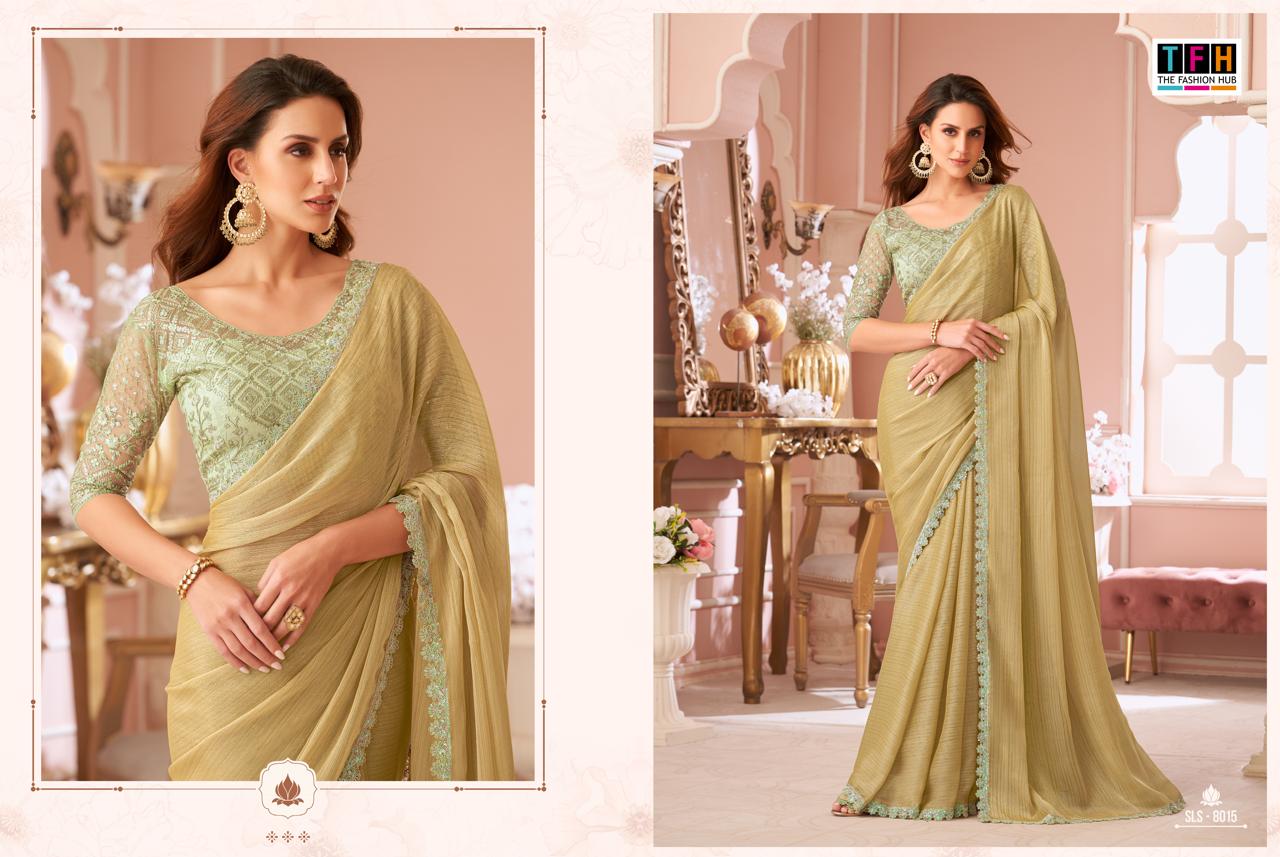 The Fashion Hub High Quality Embroidered Saree With Vibrant Color