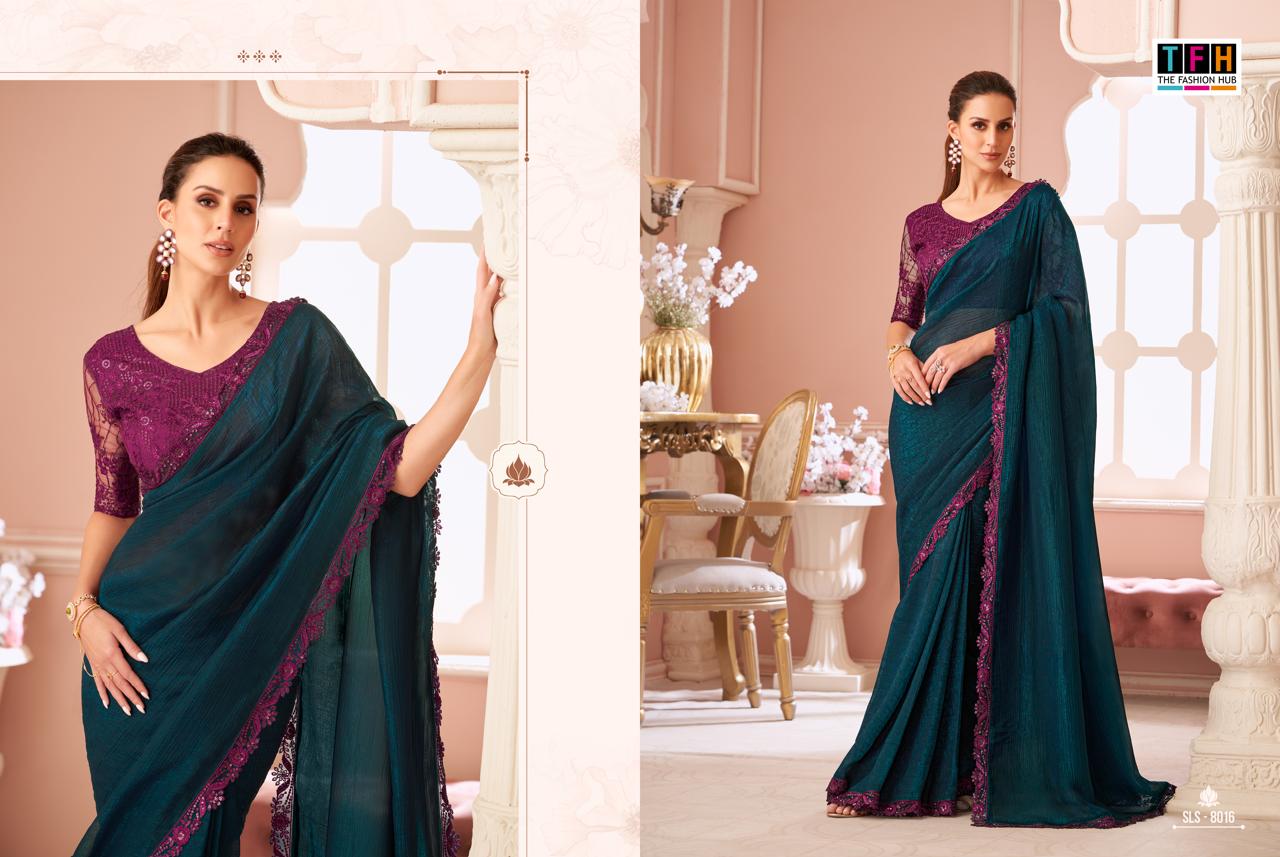 The Fashion Hub High Quality Embroidered Saree With Vibrant Color