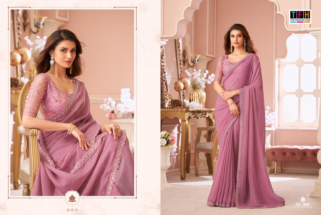 The Fashion Hub High Quality Embroidered Saree With Vibrant Color