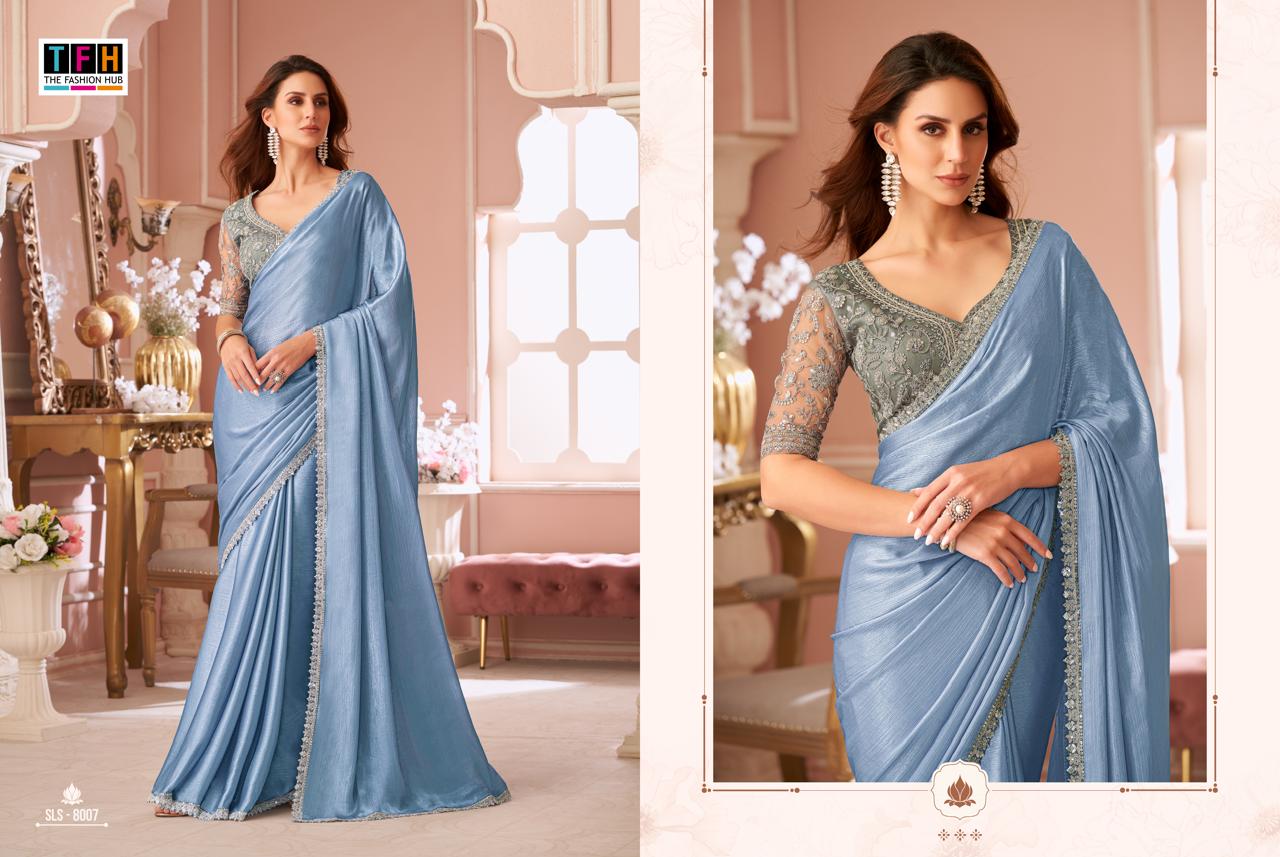 The Fashion Hub High Quality Embroidered Saree With Vibrant Color