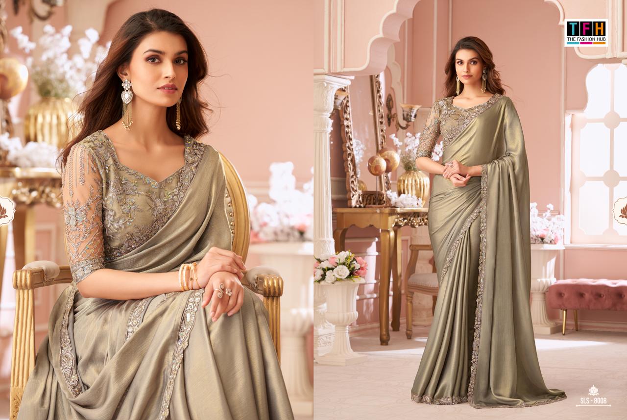 The Fashion Hub High Quality Embroidered Saree With Vibrant Color