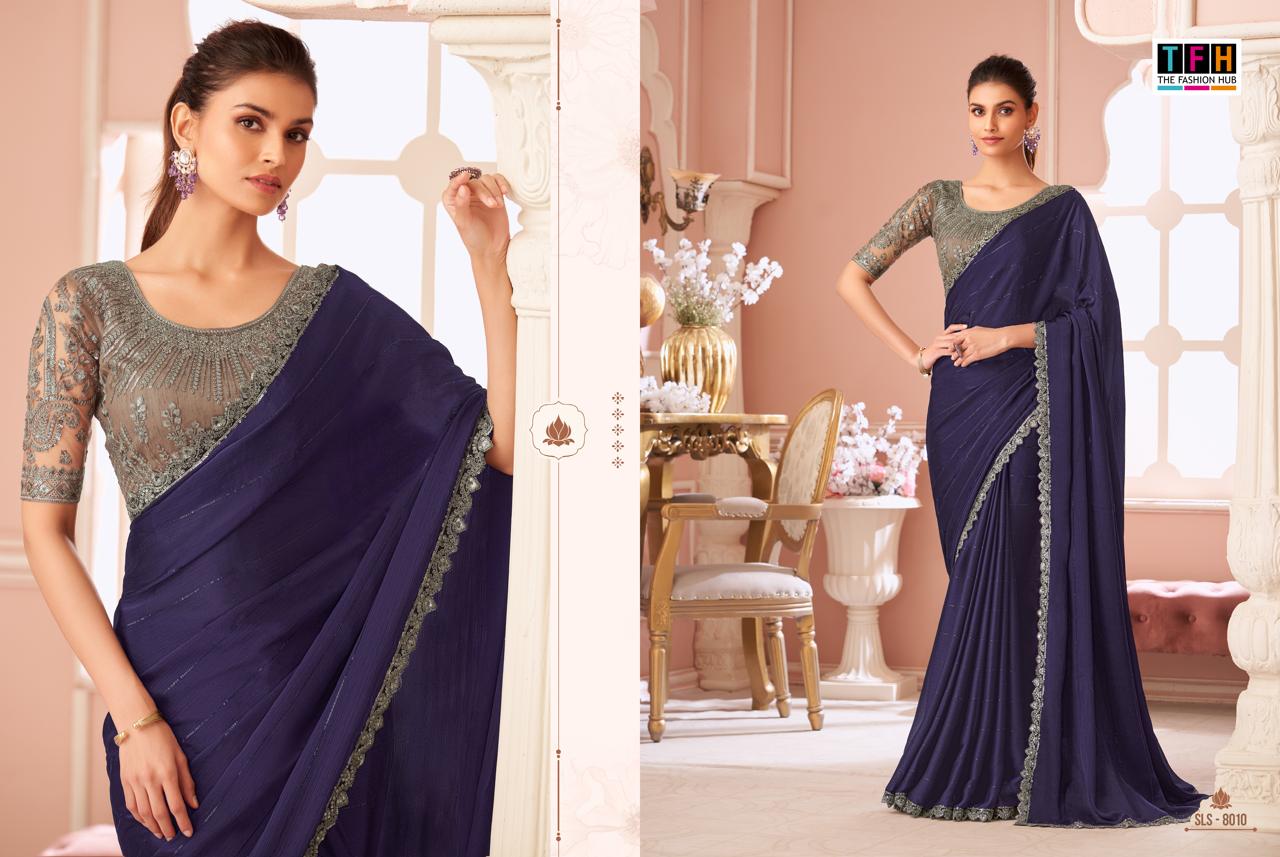 The Fashion Hub High Quality Embroidered Saree With Vibrant Color