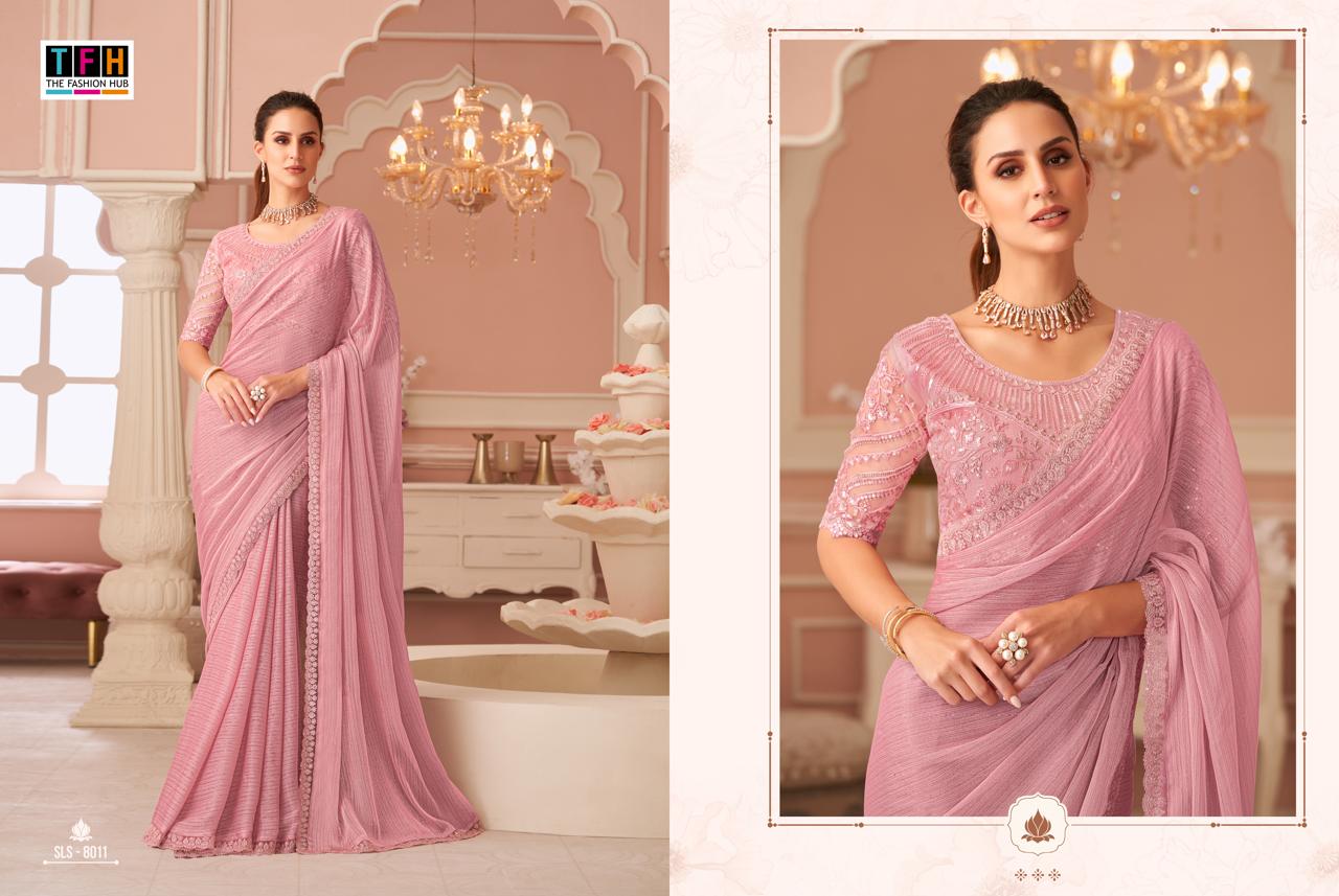 The Fashion Hub High Quality Embroidered Saree With Vibrant Color