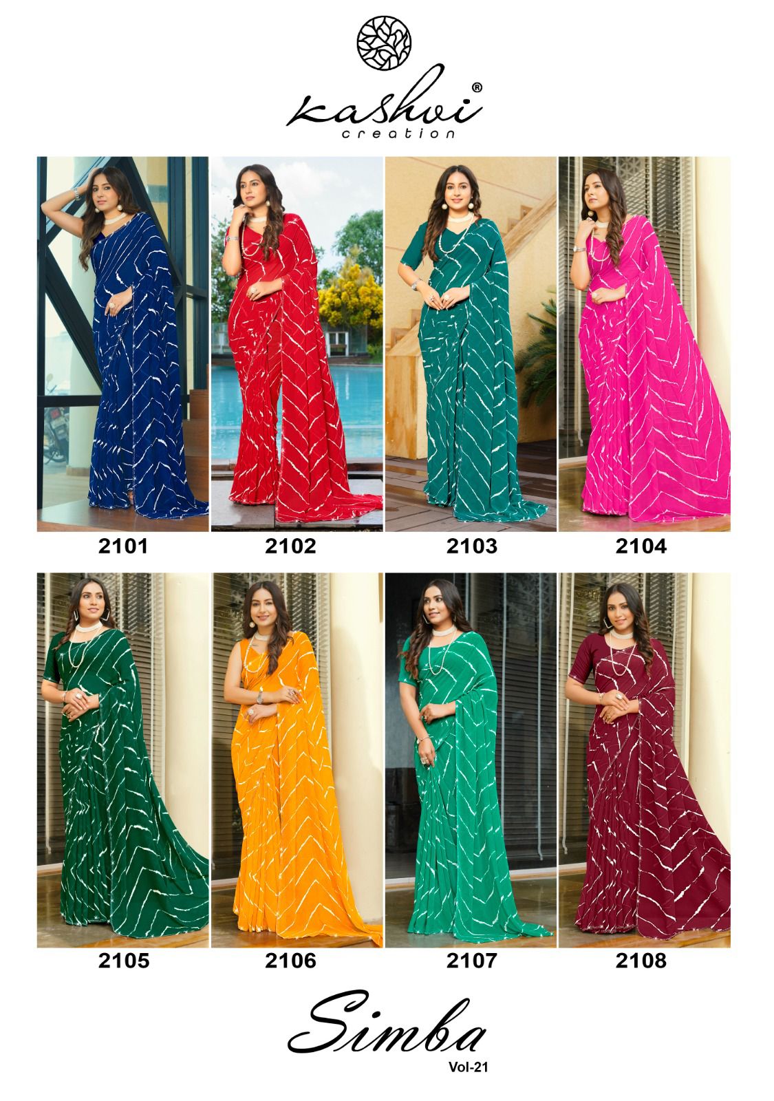 Kashvi Creation Georgette Lahariya Print offers a lightweight and elegant fabric choice