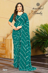 Kashvi Creation Georgette Lahariya Print offers a lightweight and elegant fabric choice