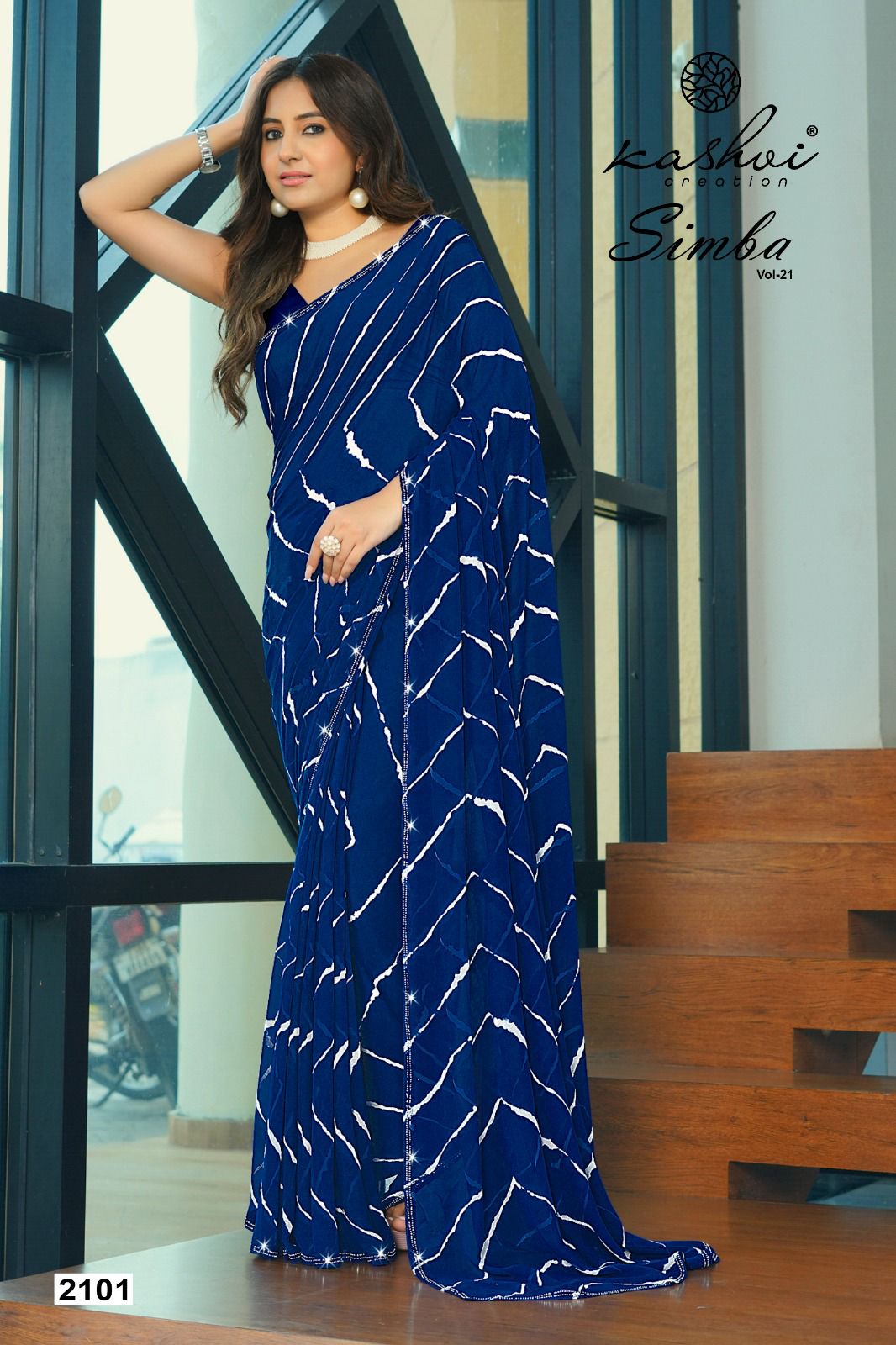 Kashvi Creation Georgette Lahariya Print offers a lightweight and elegant fabric choice