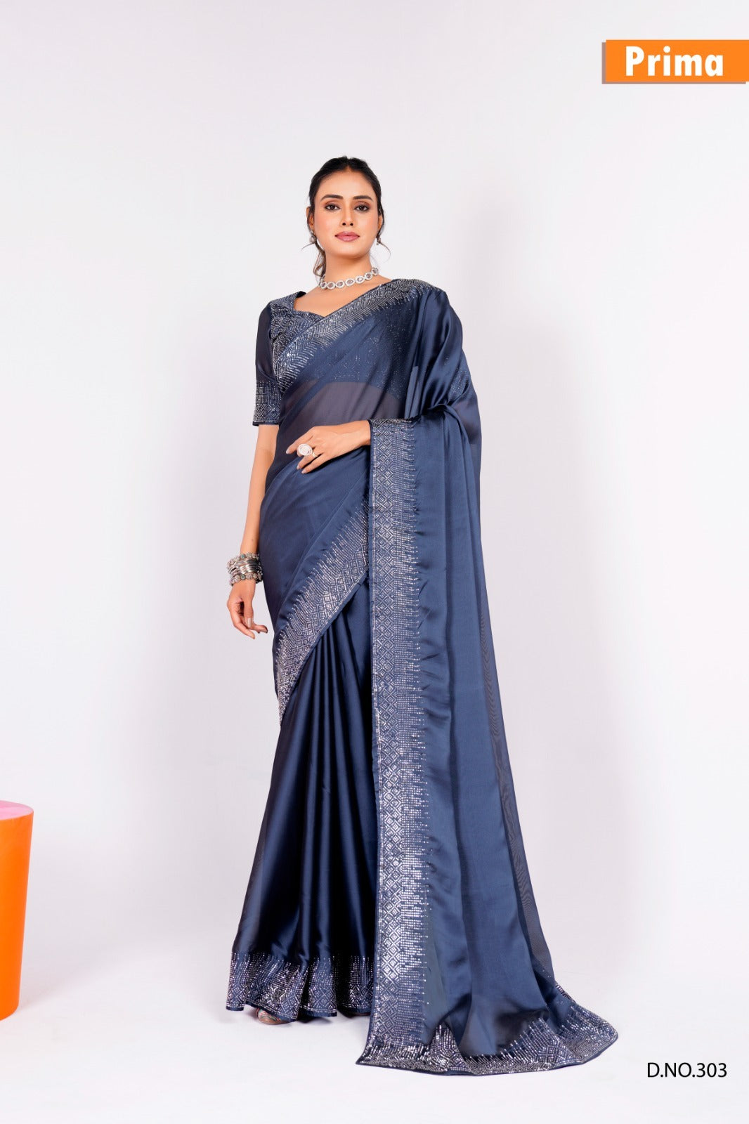 PRIMA Sarees Are Highly Crafted With Black Rangoli Fabric With Vibrant Color