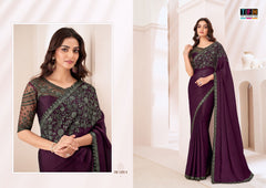 The Fashion Hub Are Crafted With Satin Chiffon Sarees With Vibrant Color