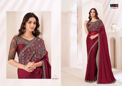 The Fashion Hub Are Crafted With Satin Chiffon Sarees With Vibrant Color