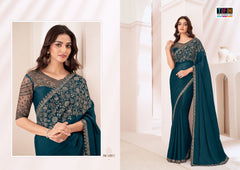 The Fashion Hub Are Crafted With Satin Chiffon Sarees With Vibrant Color