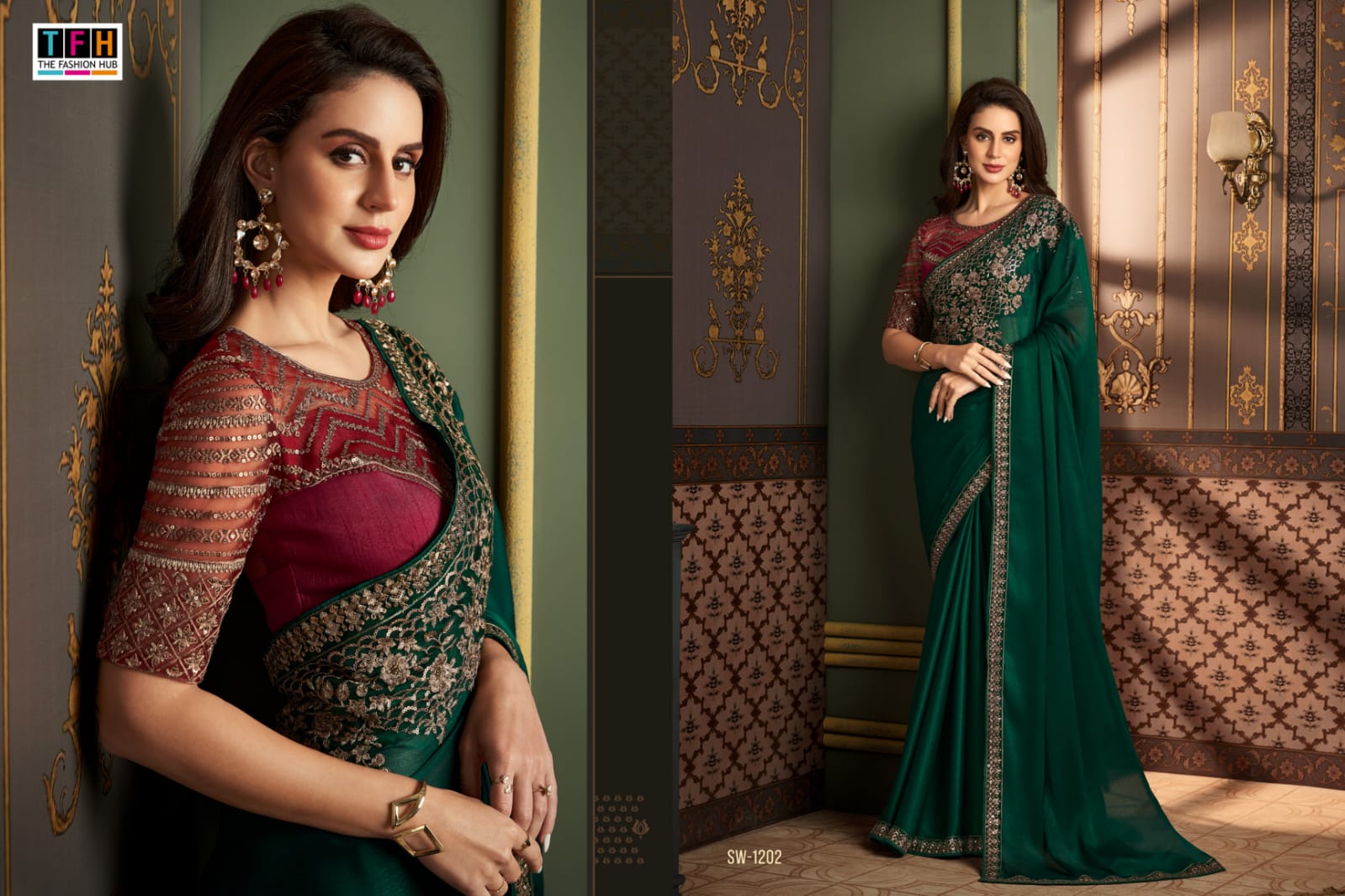 The Fashion Hub Sarees are Crafted With A Multiple Fabric With Vibrant Color