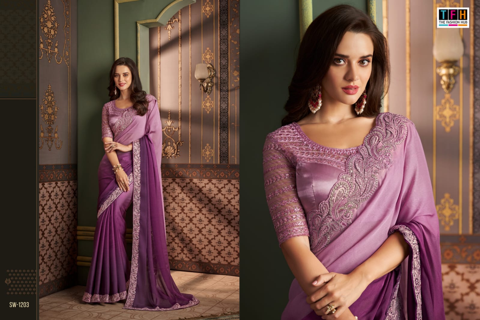 The Fashion Hub Sarees are Crafted With A Multiple Fabric With Vibrant Color